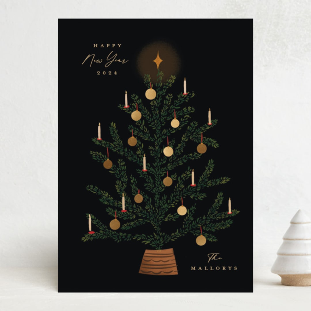 "Tradition" - Holiday Cards in Midnight by Julie Murray - Front