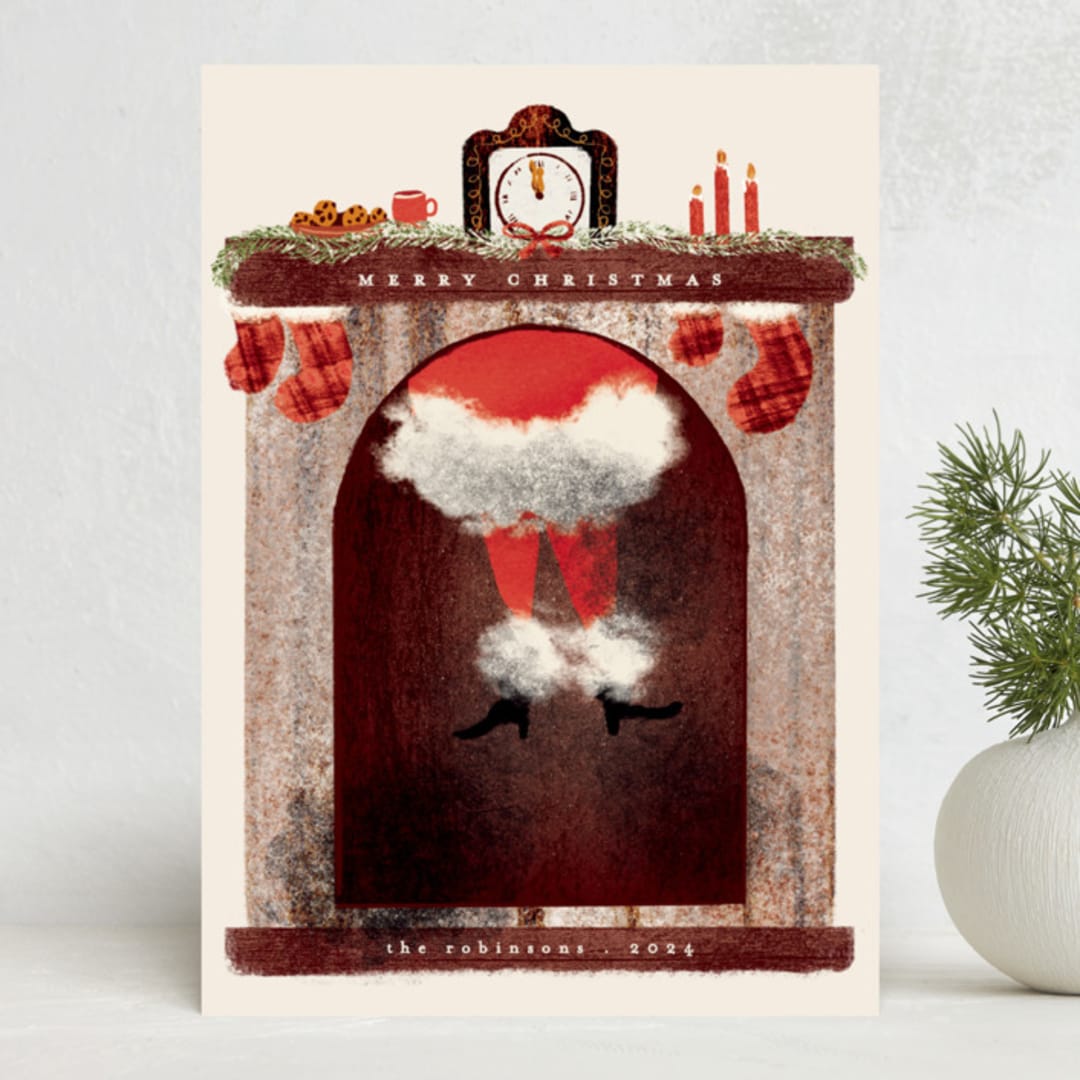 "stuck" - Holiday Cards in Santa by Gwen Bedat - Front