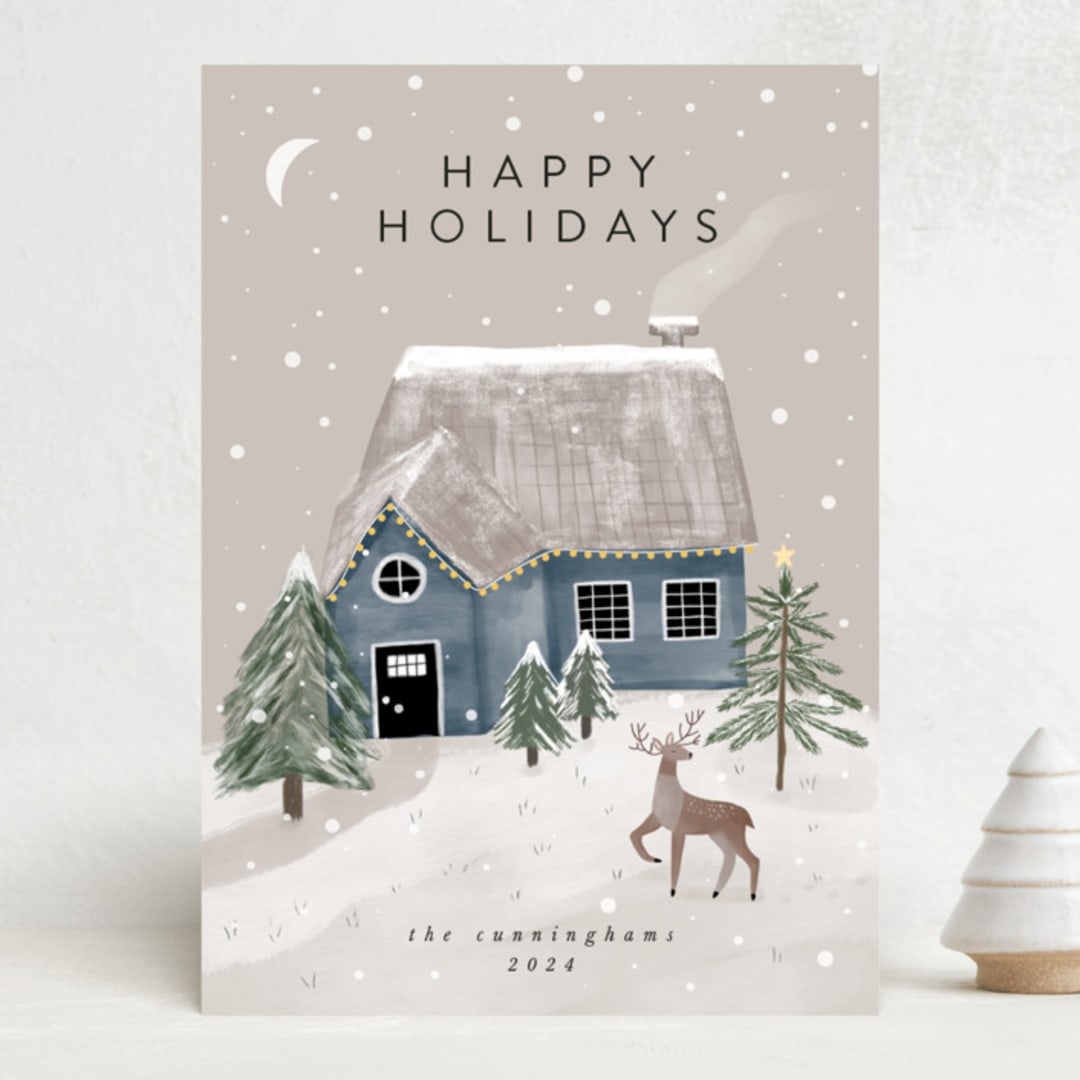 "Winter's Night" - Holiday Cards in Dusk by Maja Cunningham - Front