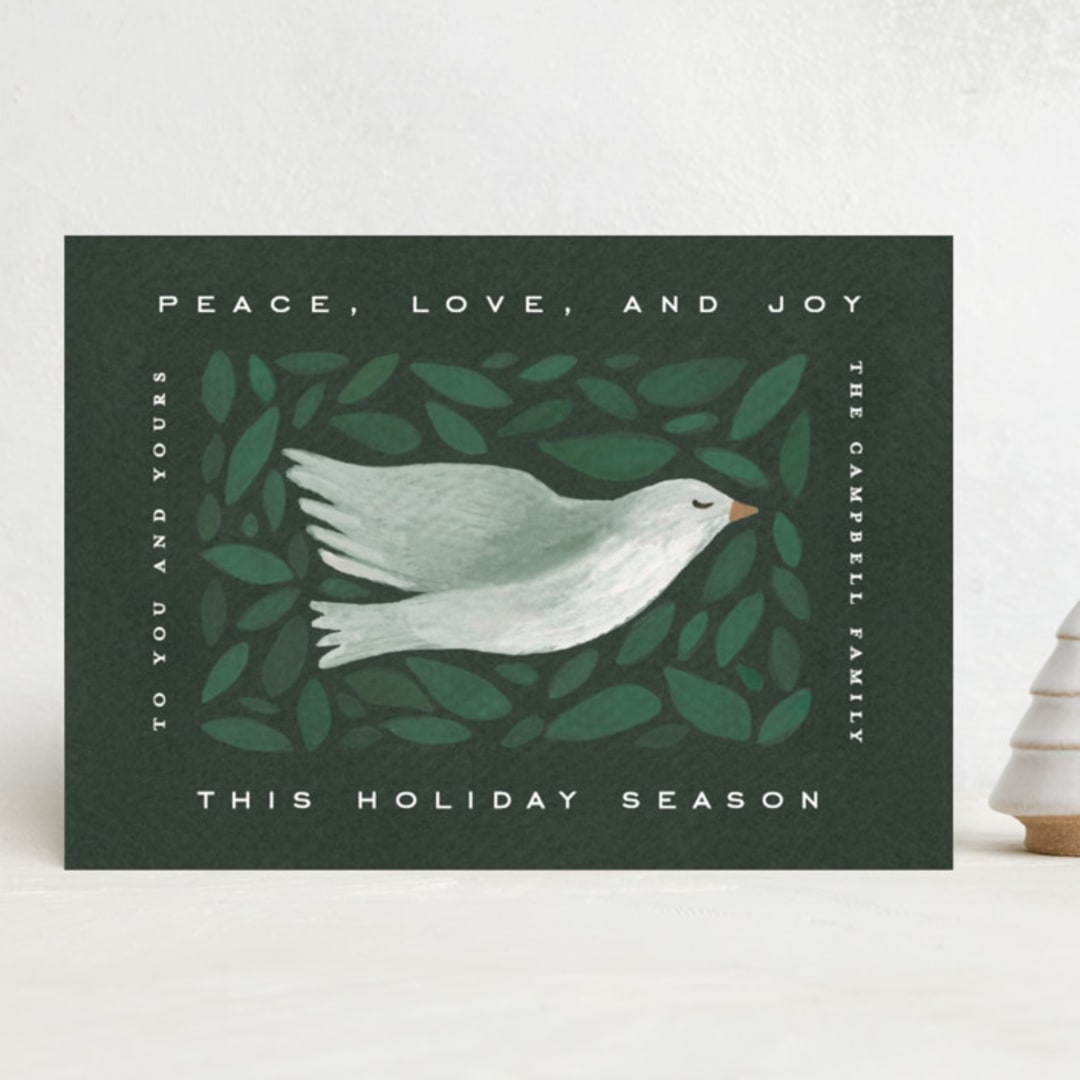 "Peace to you" - Holiday Cards in Forest by Amy Kross - Front