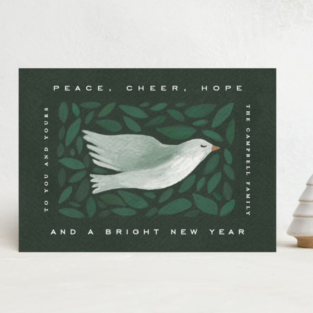 "Peace to you" - Holiday Cards in Forest by Amy Kross - Front