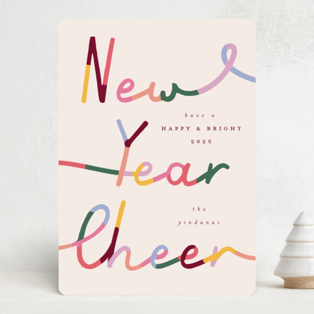 "Bright New Year" - Holiday Cards in Rainbow by Corinne Malesic - Front