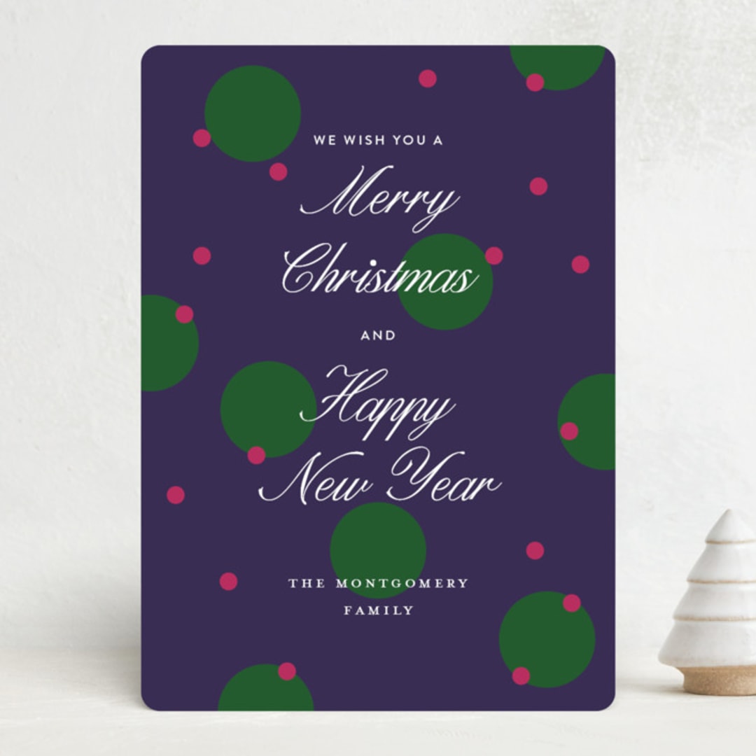"Holiday Polka" - Holiday Cards in Midnight by Nazia Hyder - Front