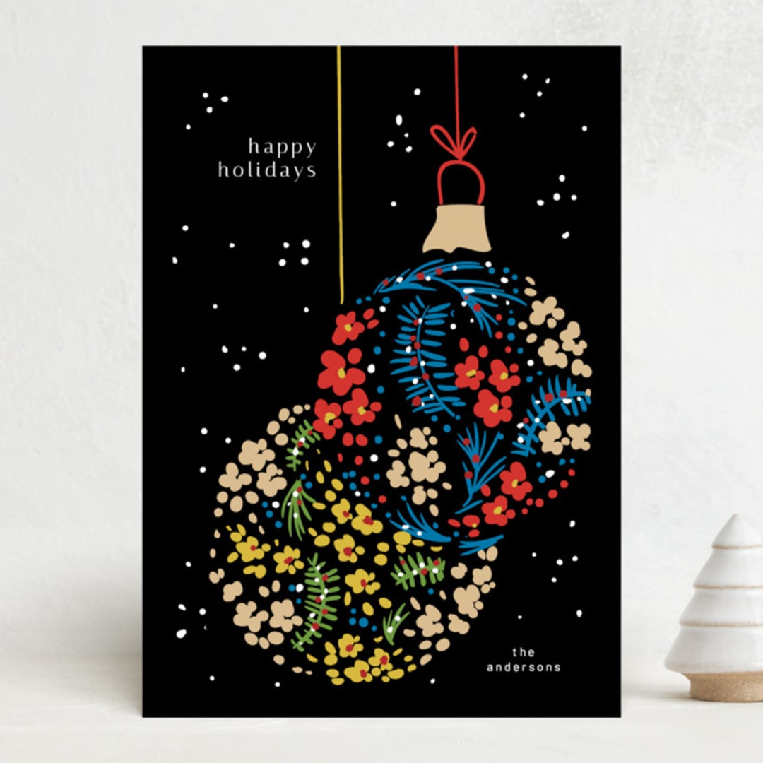 "SoHappyHolidays" - Holiday Cards in Midnight by samovilka - Front
