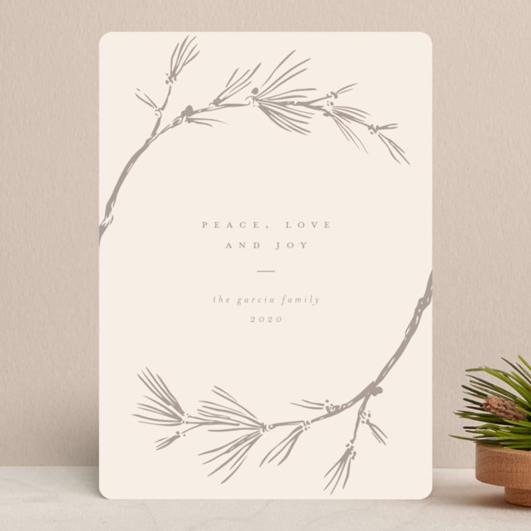 "evergreen boughs" - Holiday Cards in Dove by elena diaz - Front