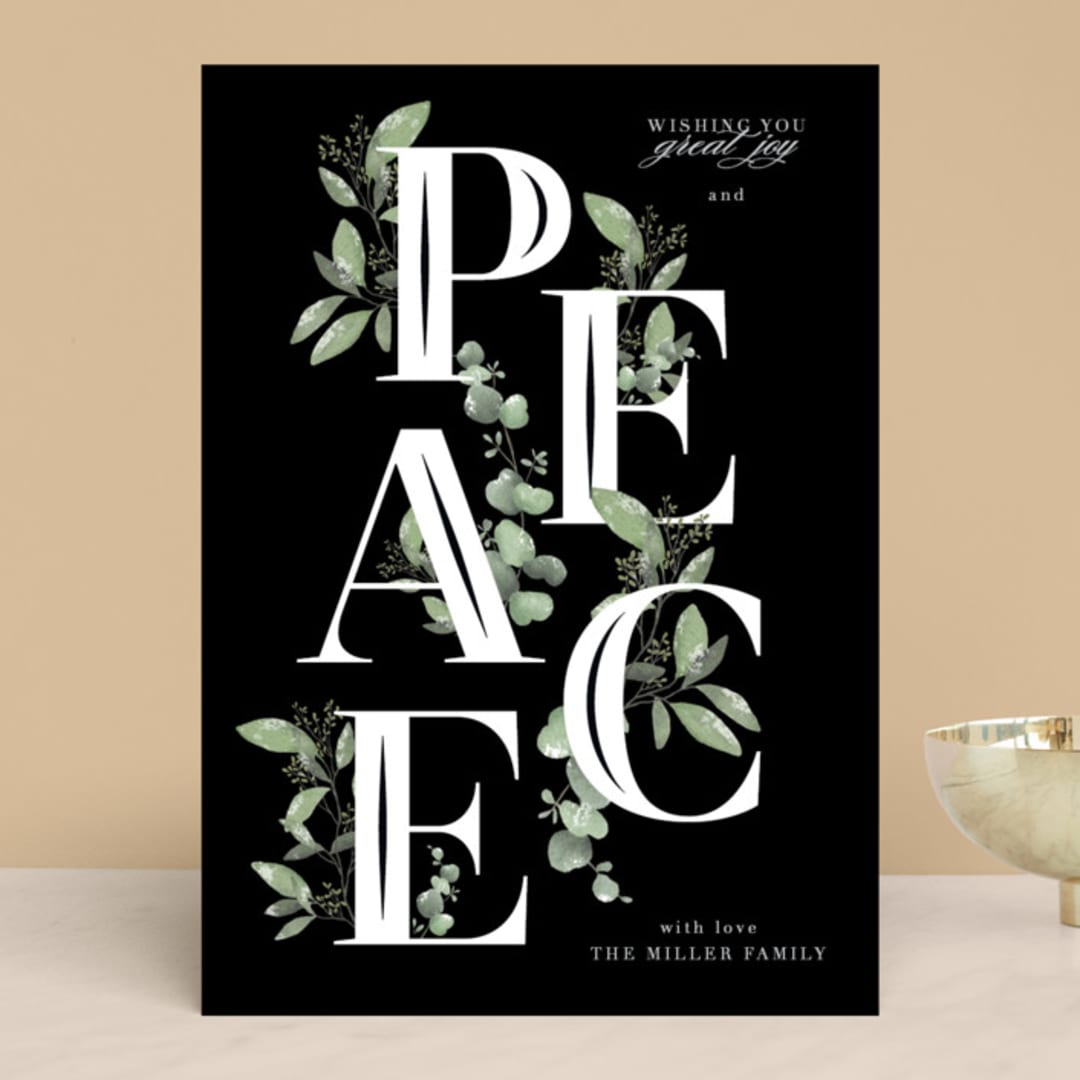 "Vining Peace" - Holiday Cards in Holly by Grace Kreinbrink - Front