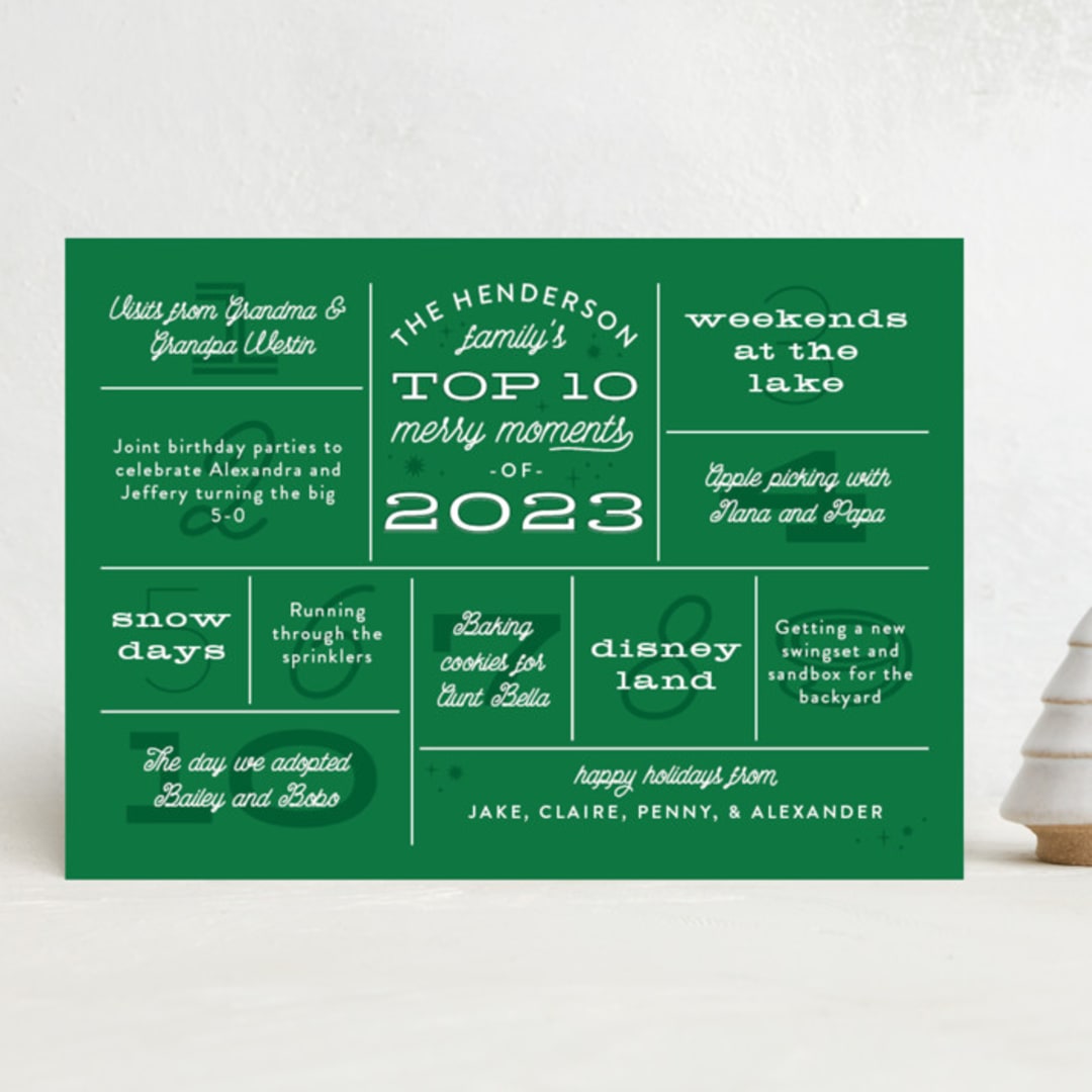 "Merry Moments" - Holiday Cards in Evergreen by Sarah Brown - Front