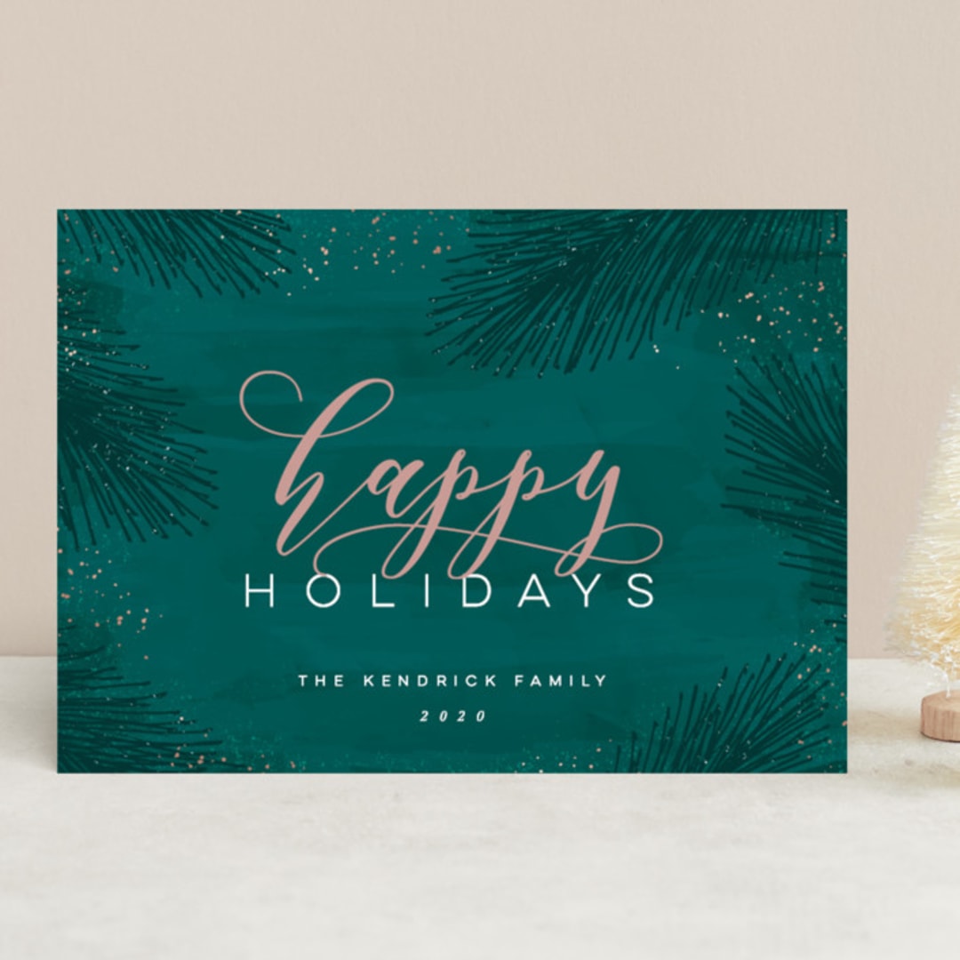 "Elegant Evergreen" - Holiday Cards in Evergreen by Hooray Creative - Front