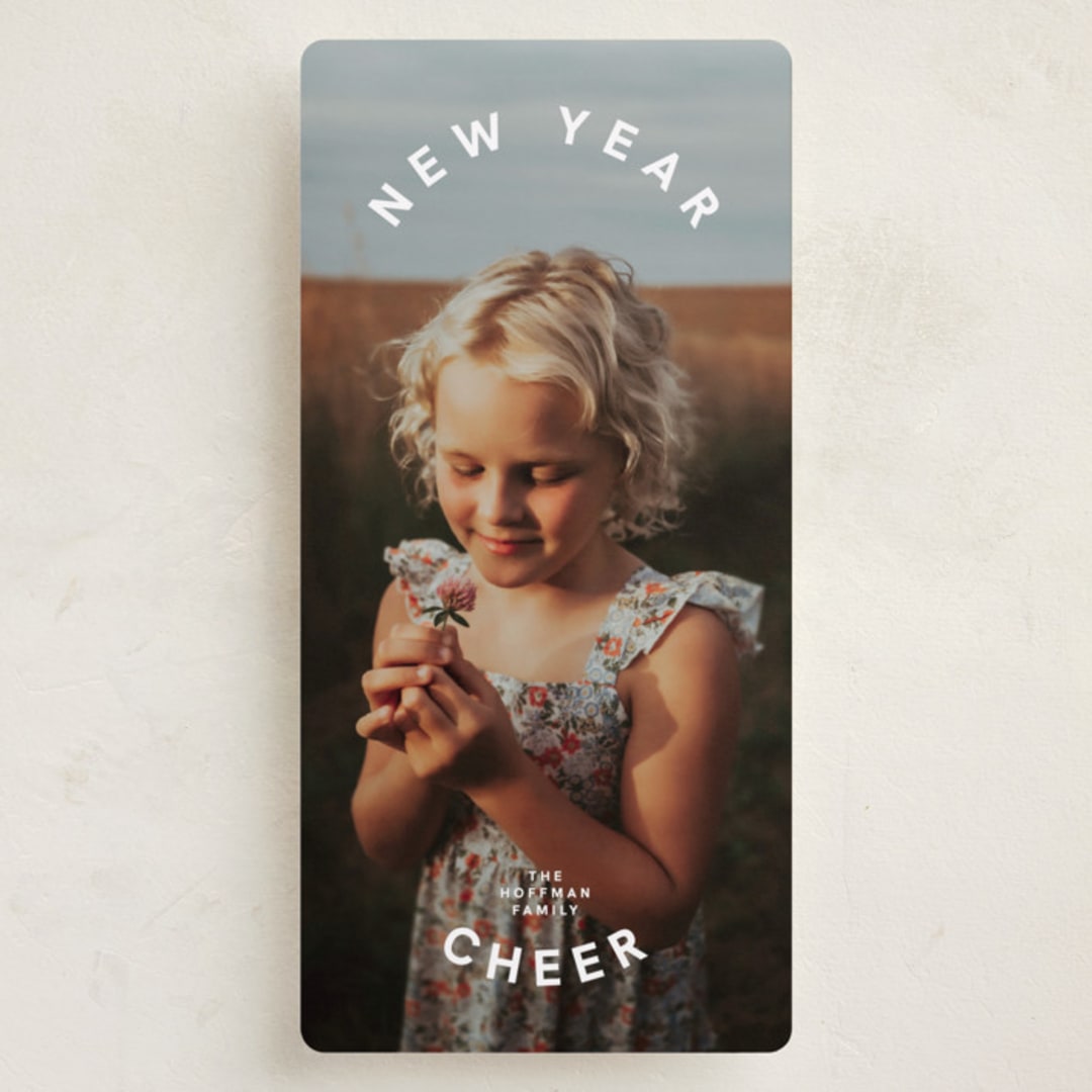 "Happy Oval" - Holiday Cards in Snow by Inkblot Design - Front