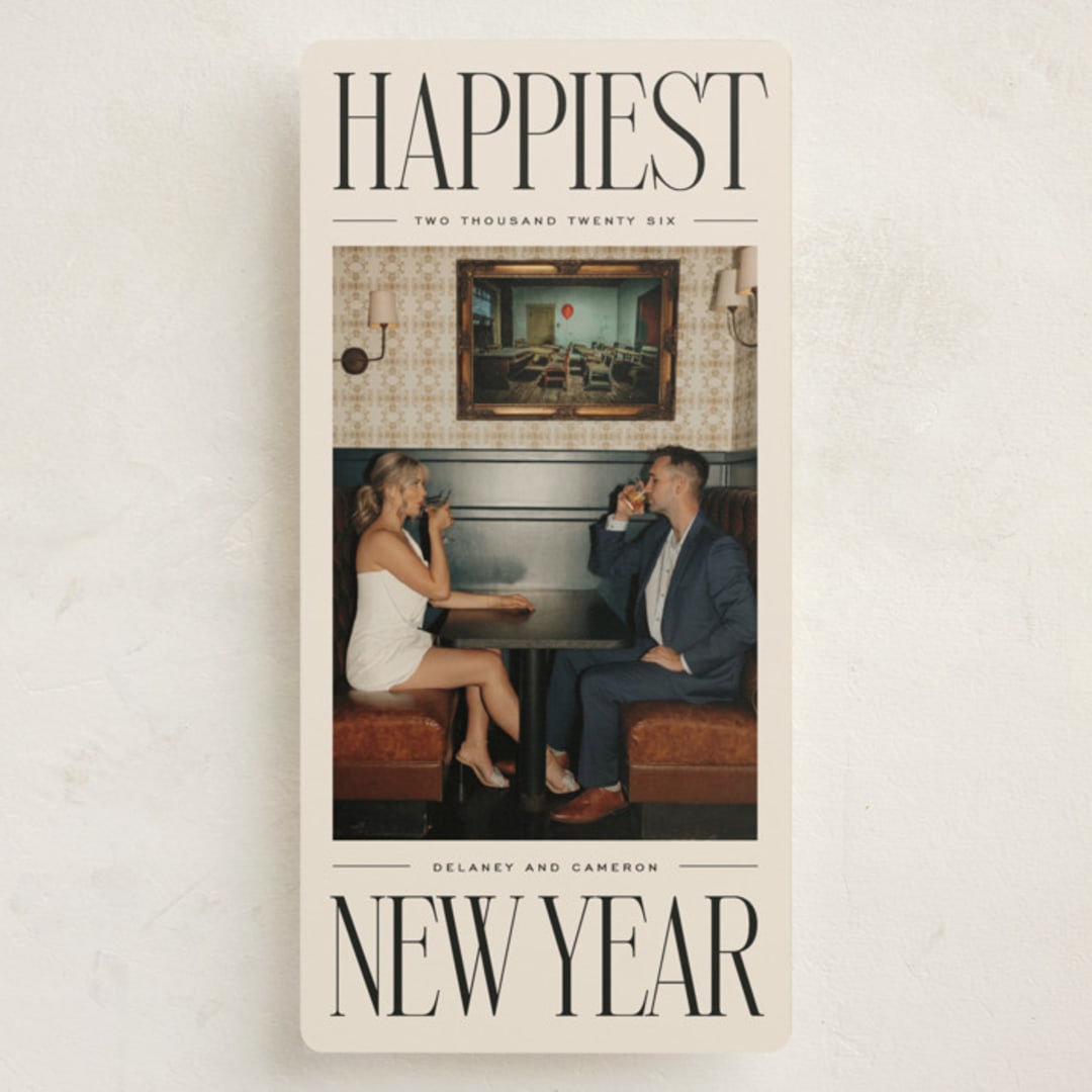 "Elongated" - Holiday Cards in Licorice by Ekko Studio - Front