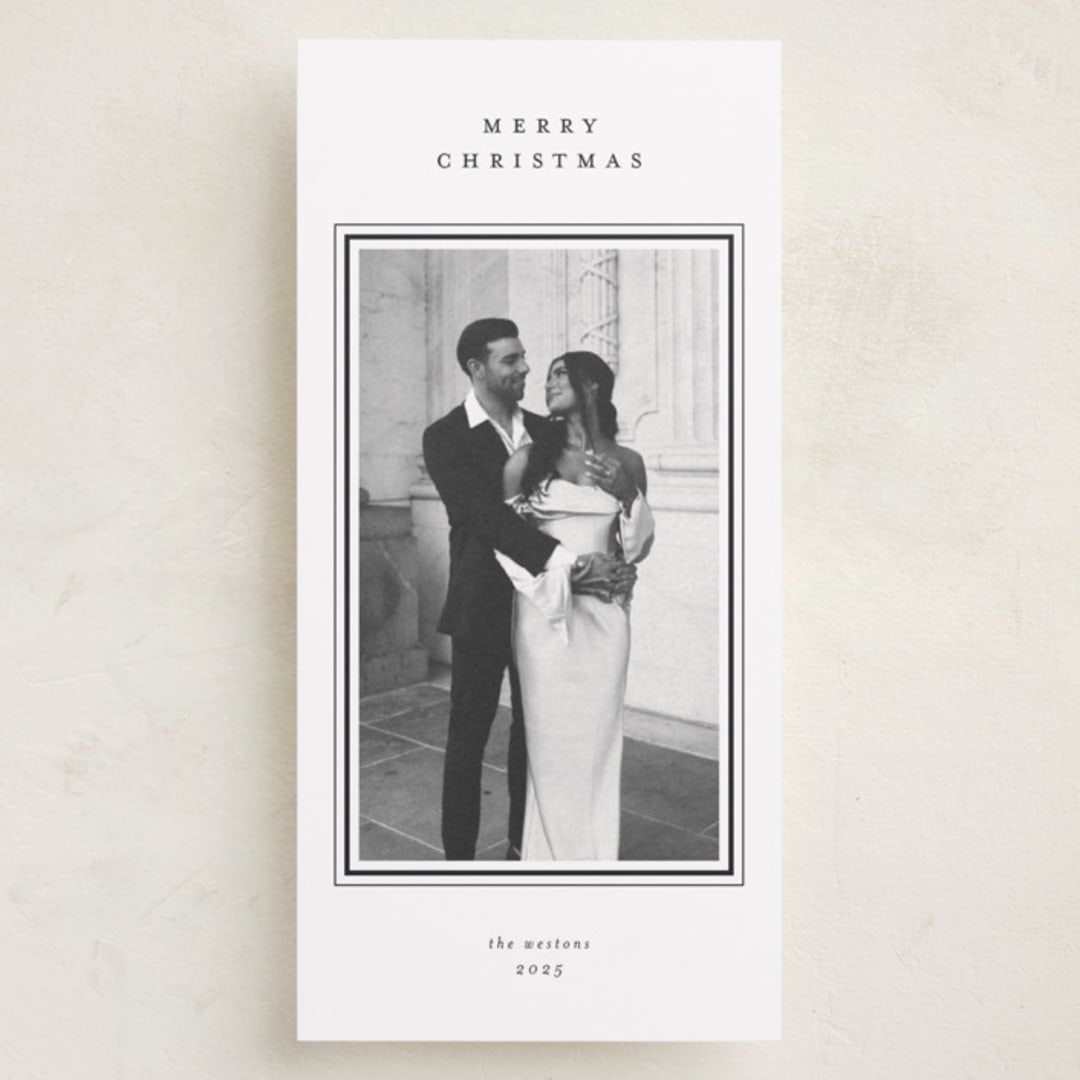 "Elegant frame" - Tall Holiday Cards in Night Sky by Stacey Meacham - Front