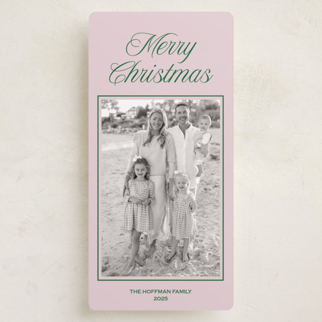 "Prep" - Tall Holiday Cards in Petal by Annie Shapiro - Front