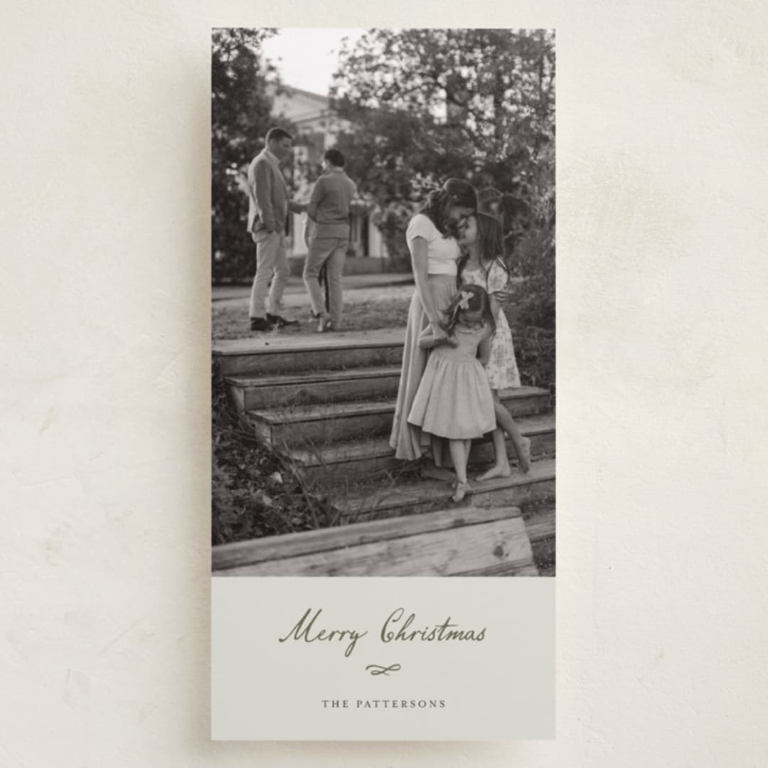 "sentimental" - Tall Holiday Cards in Mint by Sara Hicks Malone - Front
