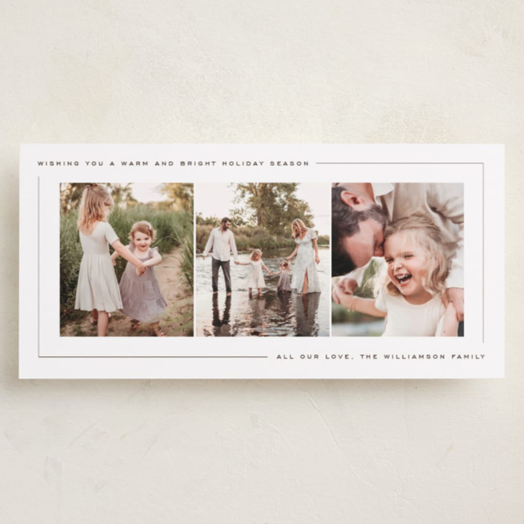 "Minimal Frame" - Tall Holiday Cards in Pinecone by Ekko Studio - Front