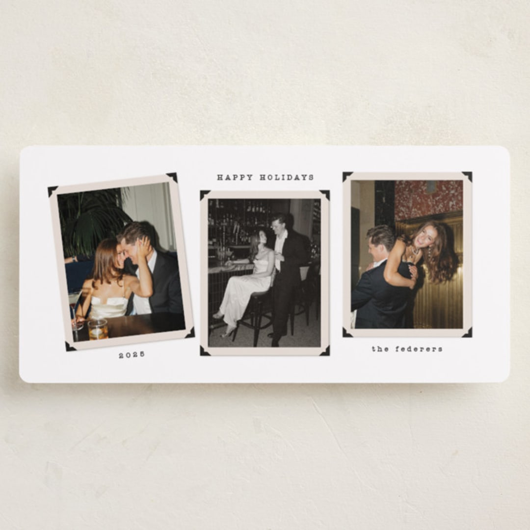"Vintage Album" - Tall Holiday Cards in Snow by Tamara Hilje - Front