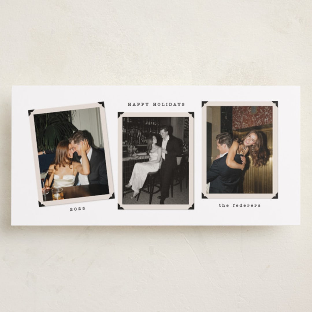 "Vintage Album" - Tall Holiday Cards in Snow by Tamara Hilje - Front