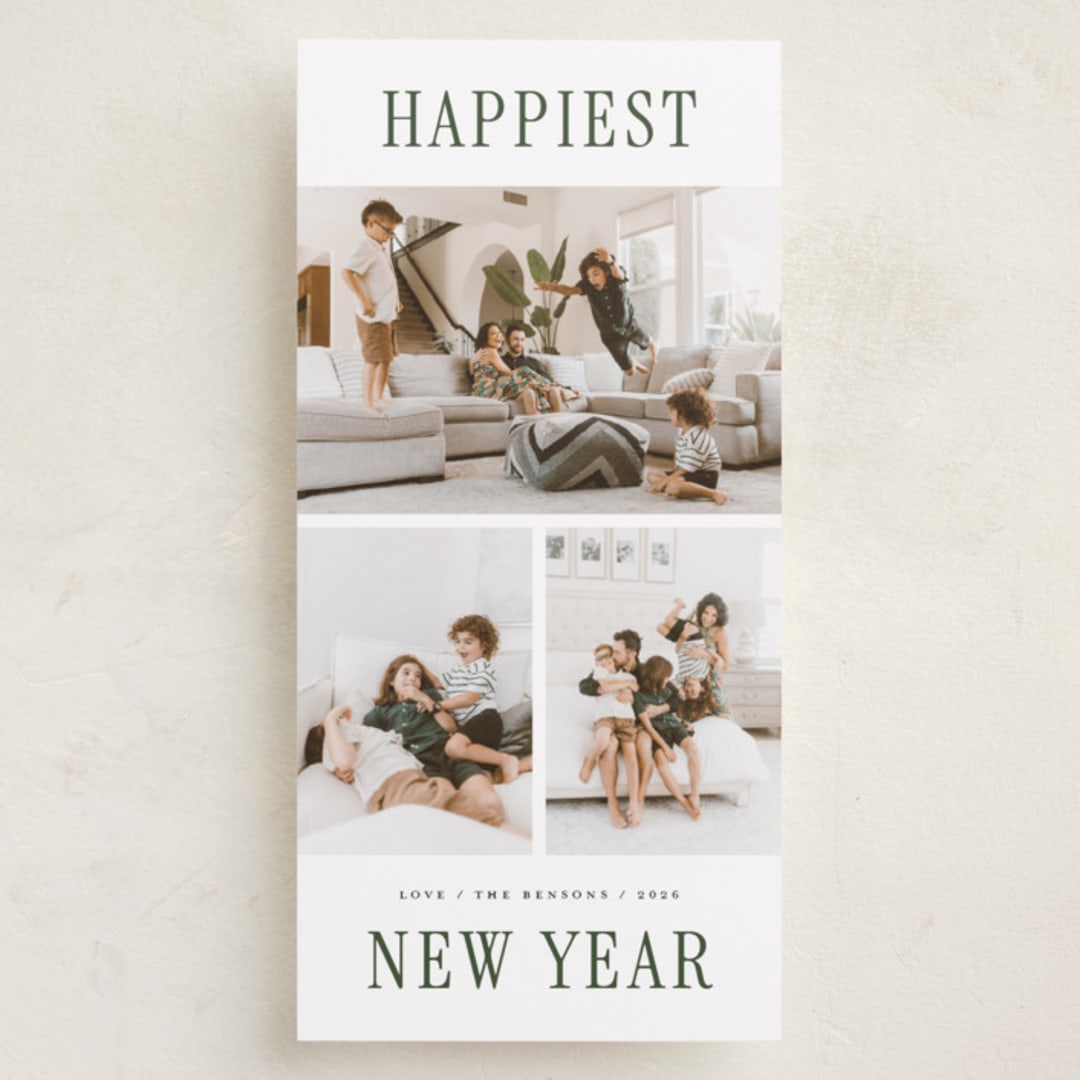 "Stacked Trio" - Holiday Cards in Wreath by Michelle Taylor - Front