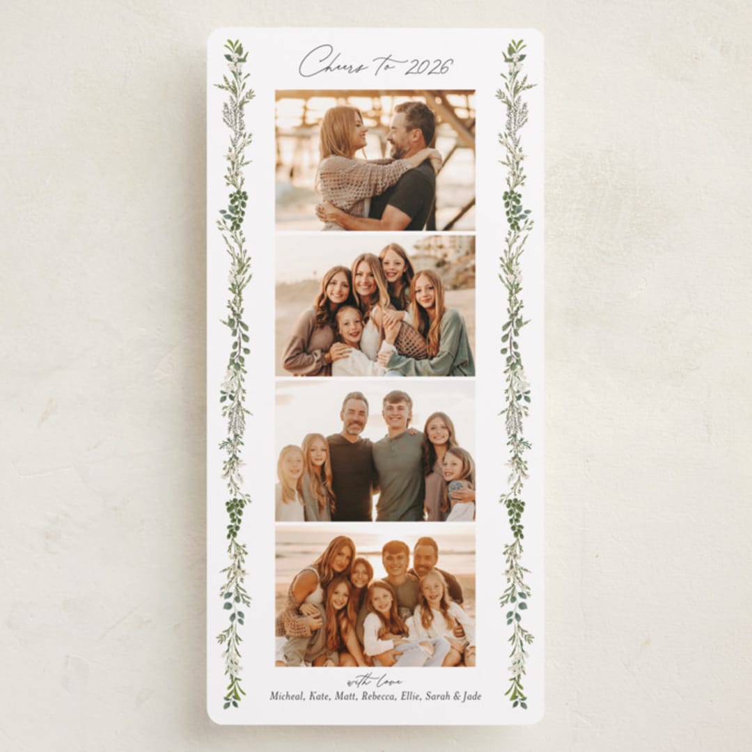 "Side Vine" - Holiday Cards in Pine by Susan Moyal - Front