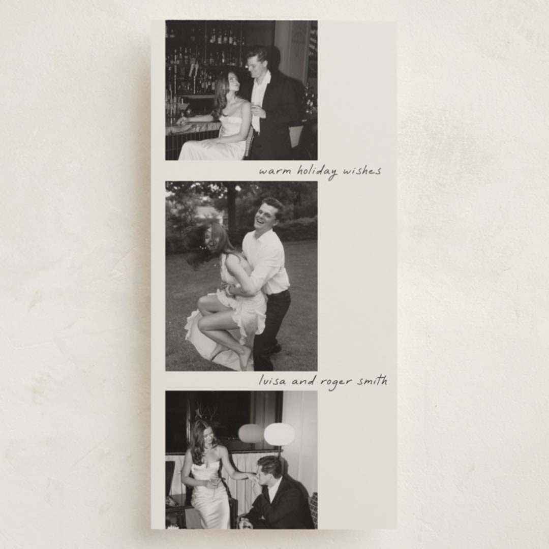 "Film" - Tall Holiday Cards in Vanilla by Tamara Hilje - Front