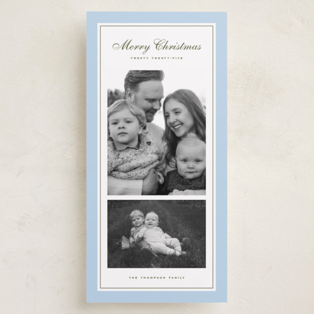 "Sage" - Tall Holiday Cards in Blue Spruce by Wildfield Paper Co - Front