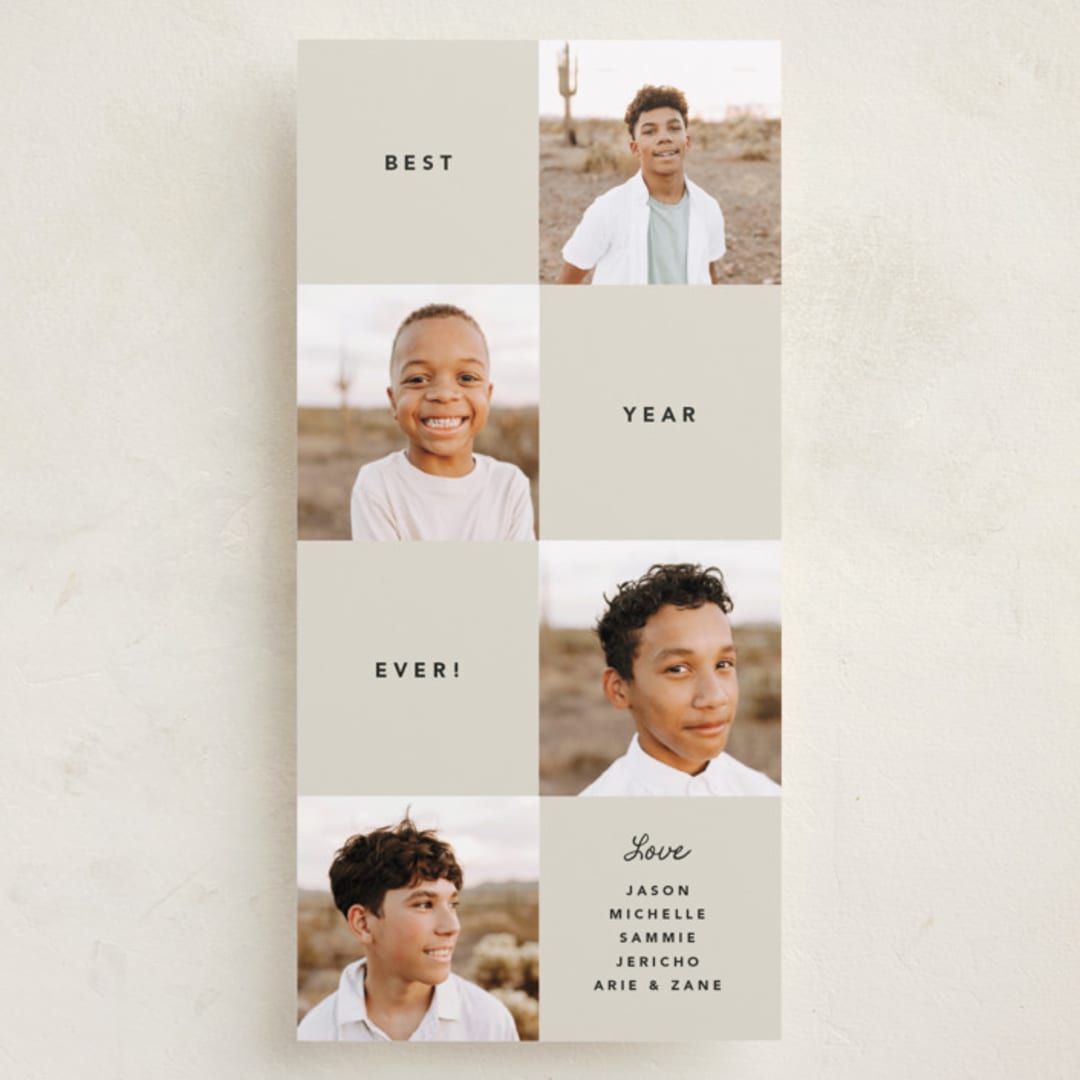 "Tall Squares" - Holiday Cards in Vanilla by Kelly Watkins - Front