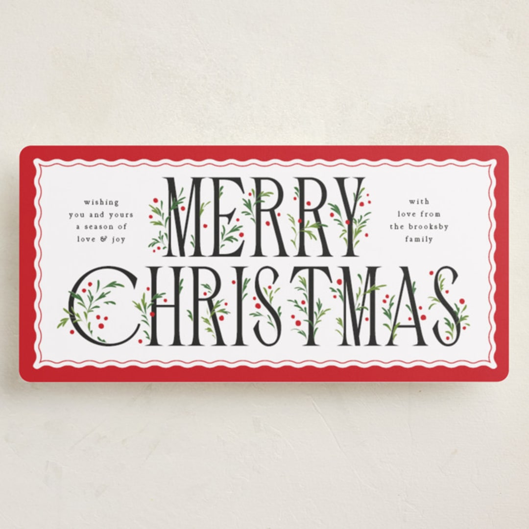 "Festive Foliage" - Tall Holiday Cards in Holly by Erin L. Wilson - Front