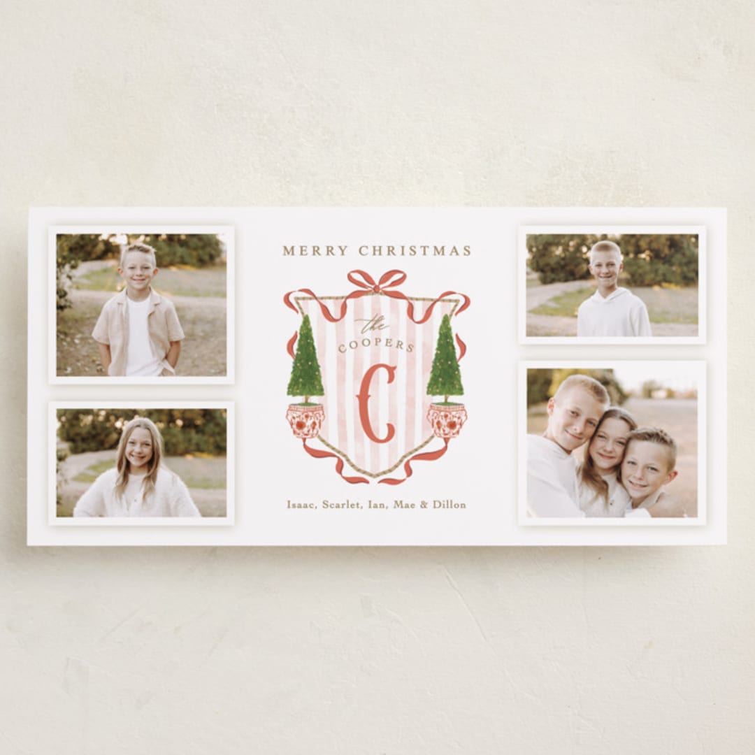 "Family Crest" - Holiday Cards in Currant by Susan Zinader - Front