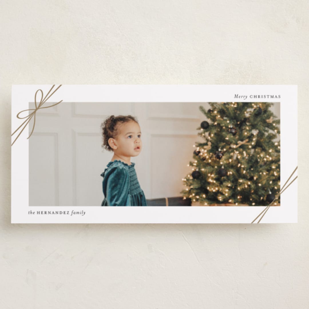 "Tied with Ribbon" - Holiday Cards in Snow by Heather Schertzer - Front