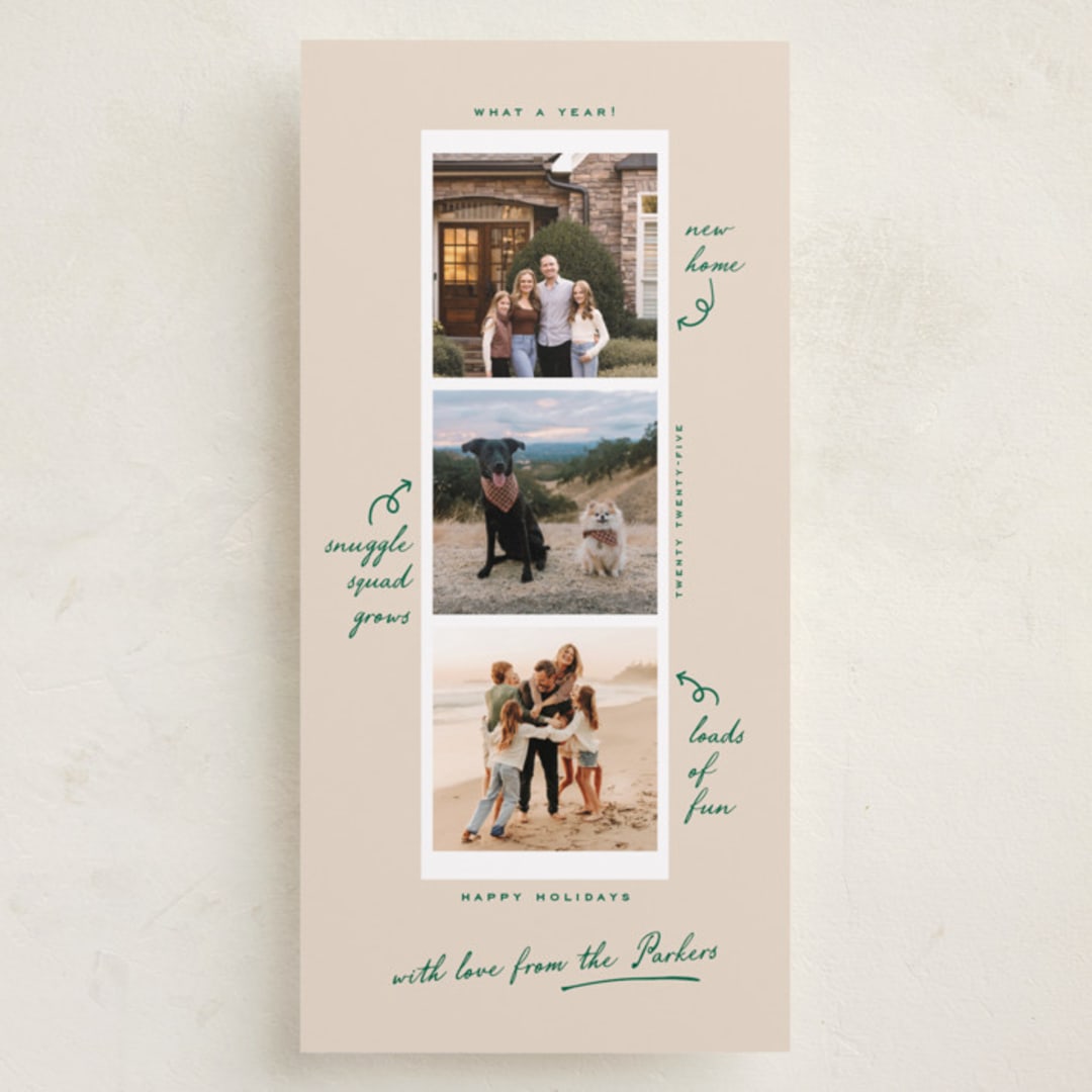 "Storystrip" - Tall Holiday Cards in Birch by Leia Matt - Front