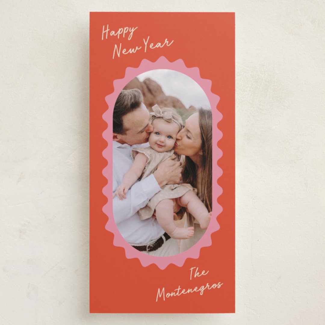 "Avery" - Tall Holiday Cards in Peppermint by Pati Cascino - Front