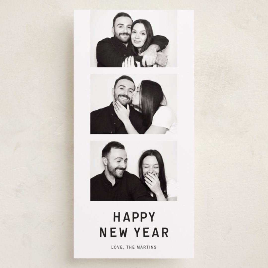 "Photo Booth" - Tall Holiday Cards in Ink by Ani Somi - Front