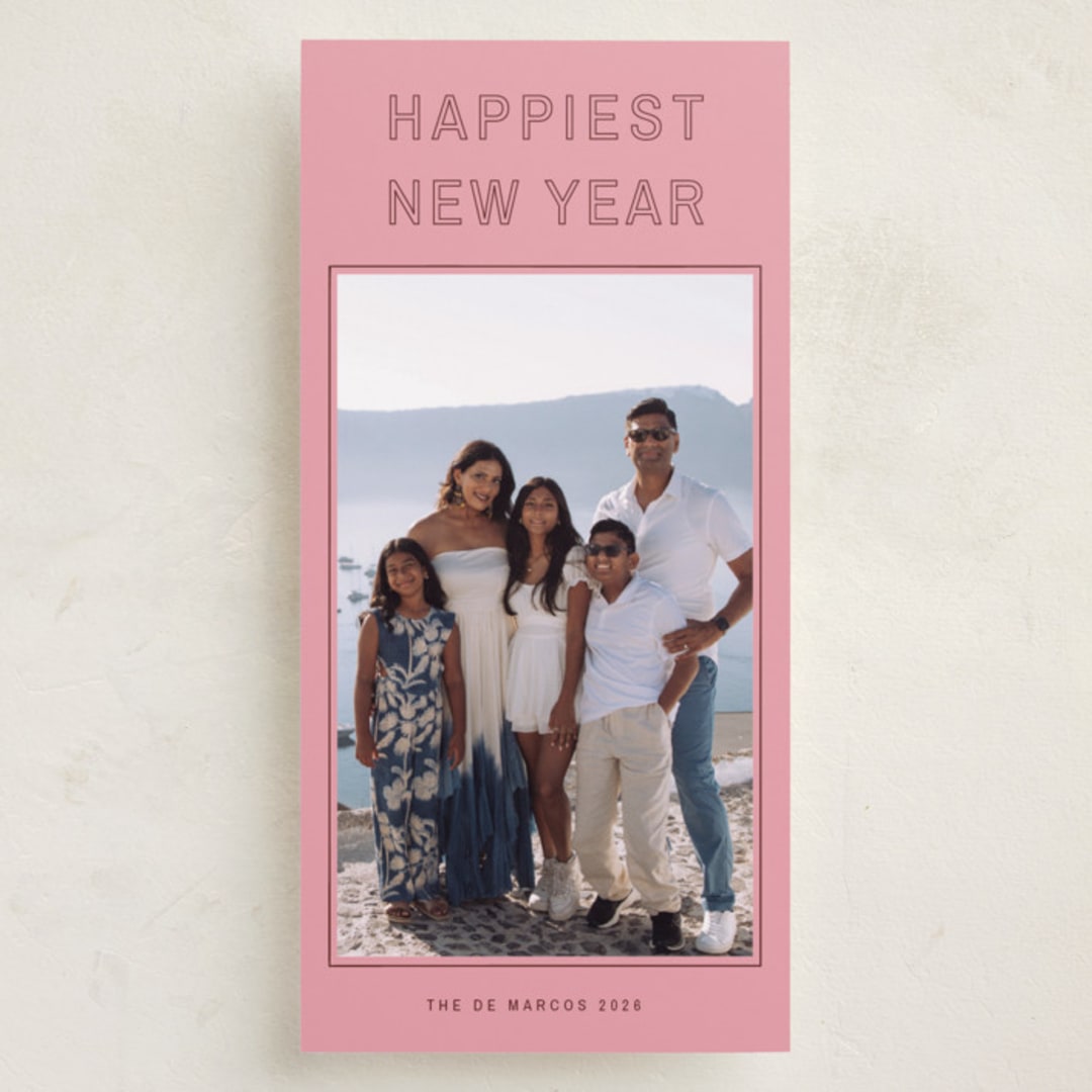 "SanJuan" - Tall Holiday Cards in Winter Rose by Ani Somi - Front