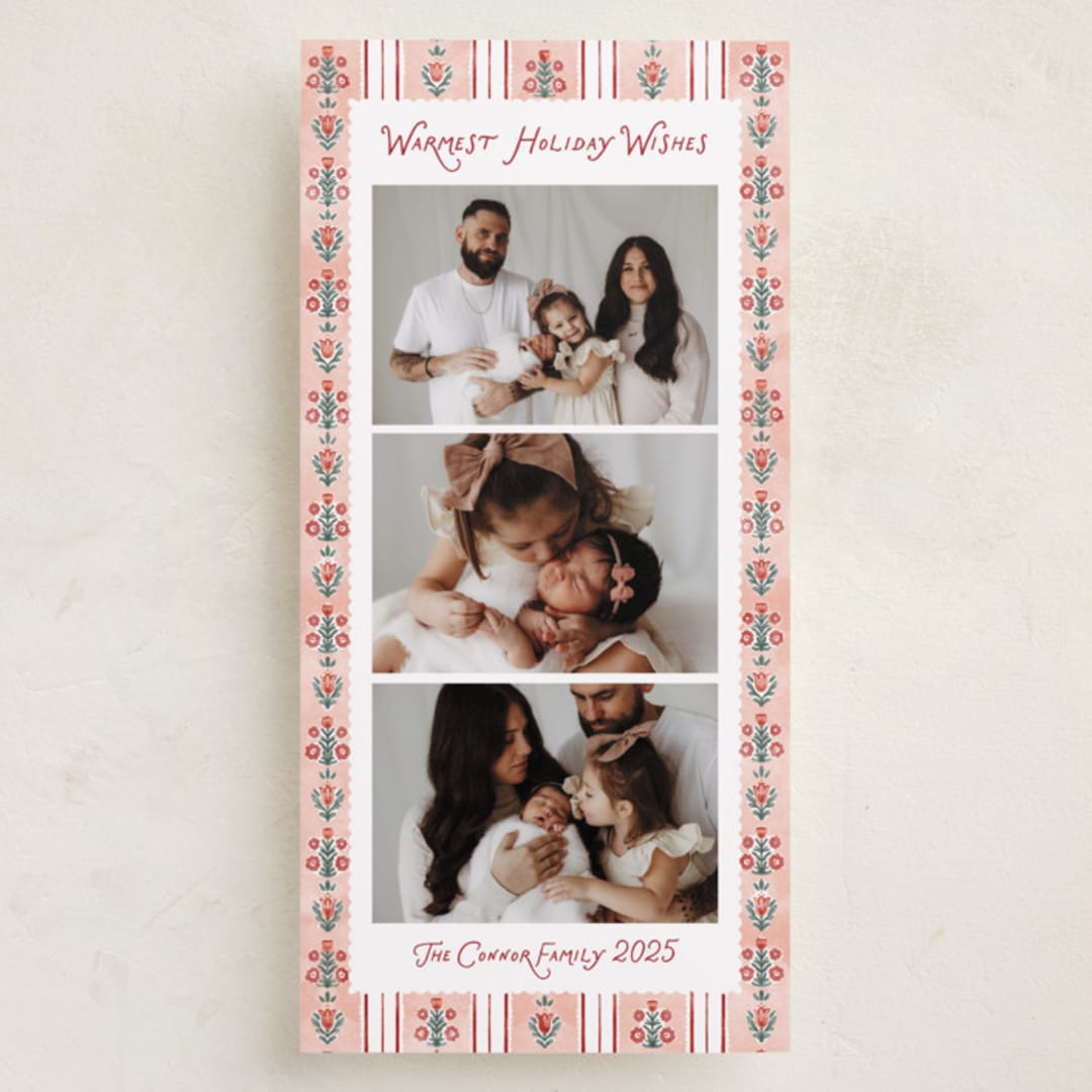 "Alpen" - Tall Holiday Cards in Winter Rose by Jenna Holcomb - Front