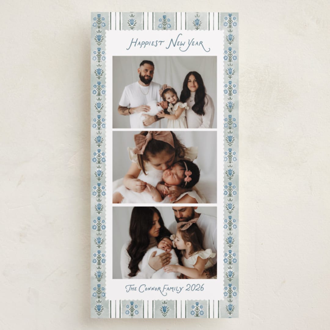 "Alpen" - Holiday Cards in Aqua by Jenna Holcomb - Front