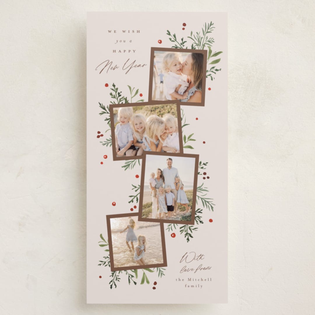 "Botanically" - Holiday Cards in Champagne by Everett Paper Goods - Front
