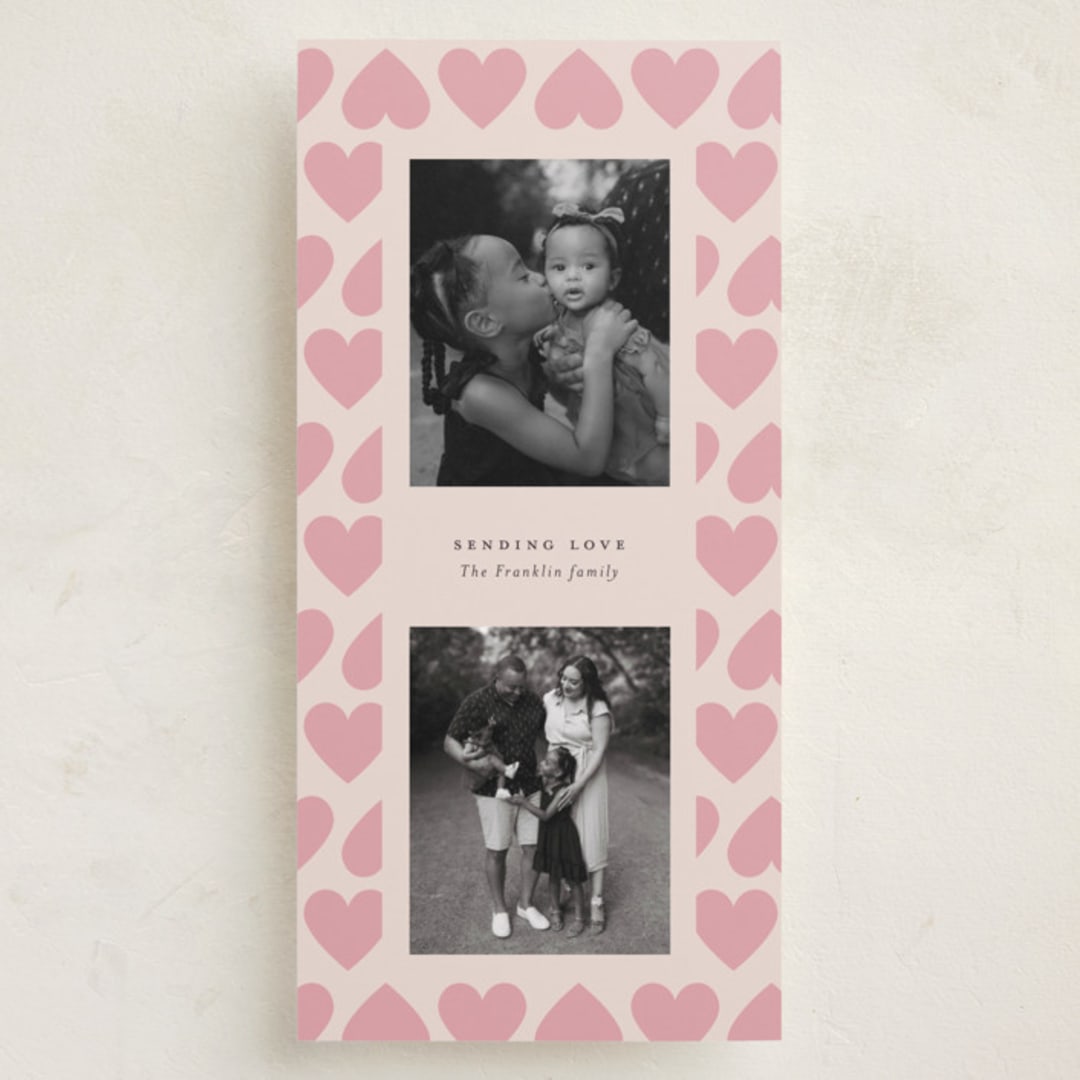 "All The Hearts" - Holiday Cards in Rose by Kristin Oliversen - Front