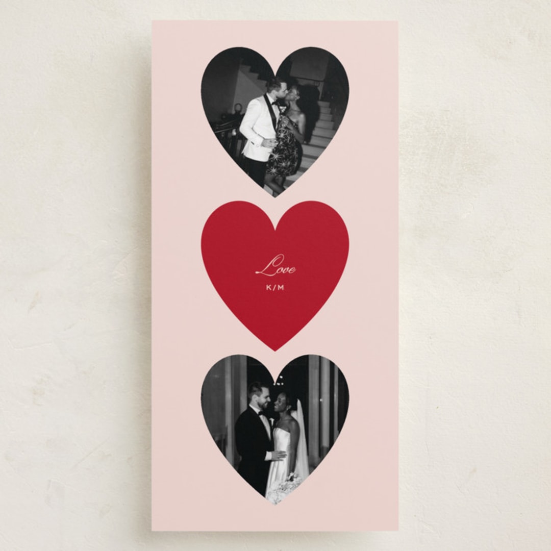 "trois heart" - Holiday Cards in Blush by Jennifer Lew - Front