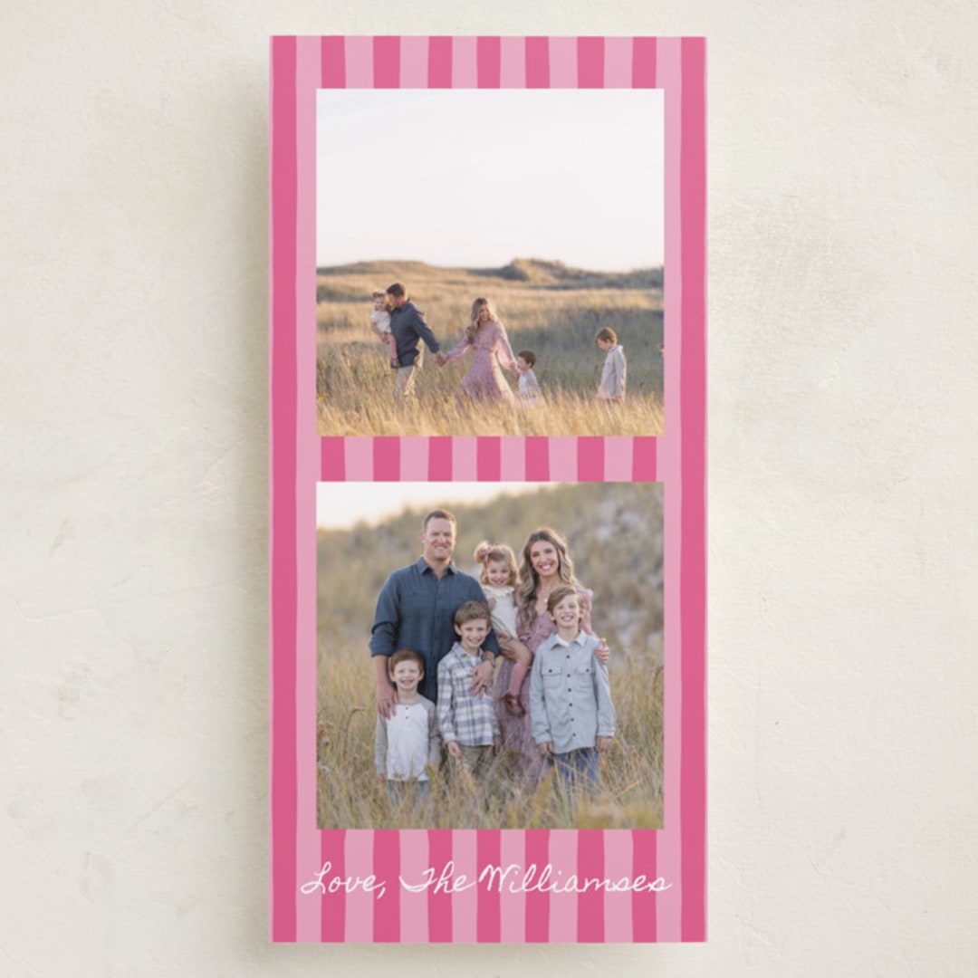 "Classic Stripe" - Holiday Cards in Poppy by Huefete - Front