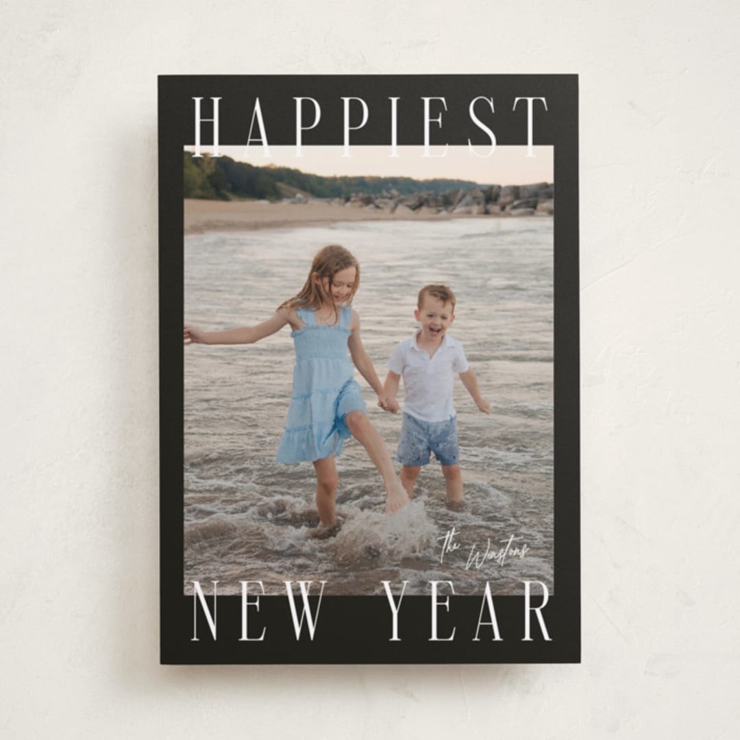 "Headlines" - Holiday Cards in Midnight by Ekko Studio - Front