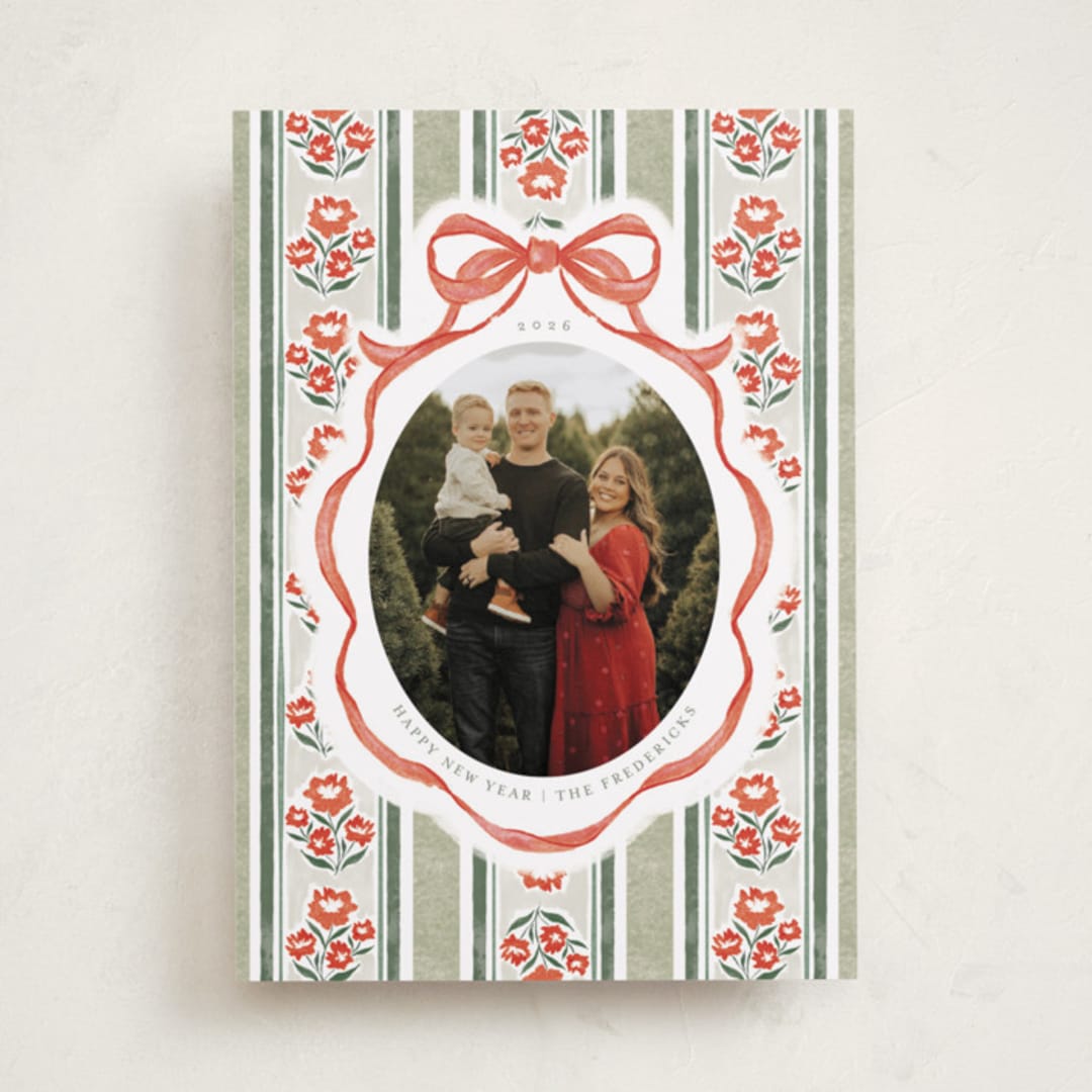 "Wildflower Holiday ribbon" - Holiday Cards in Forest by Jackie Crawford - Front