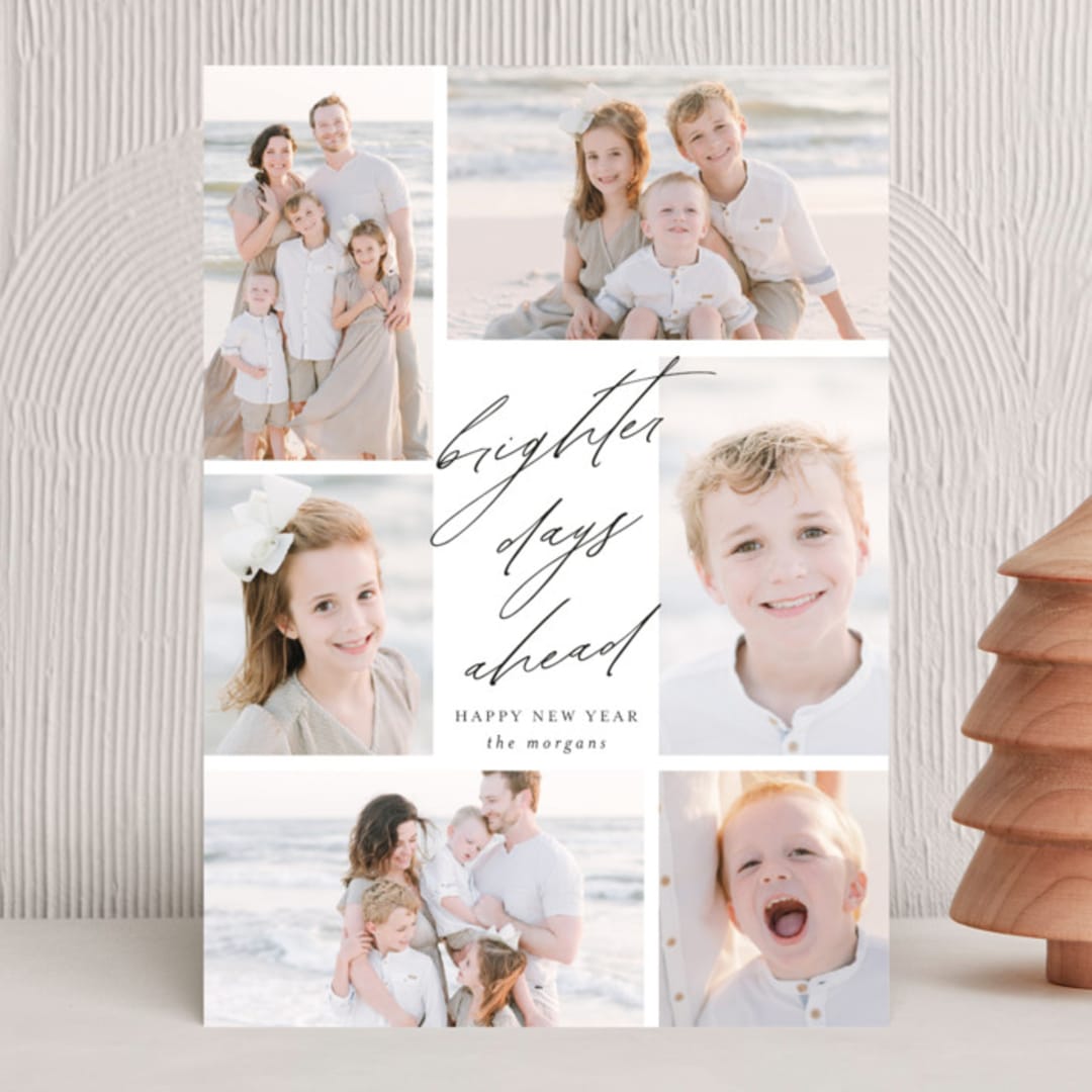"Brighter Days Ahead" - Holiday Cards in Snow by Shirley Lin Schneider - Front