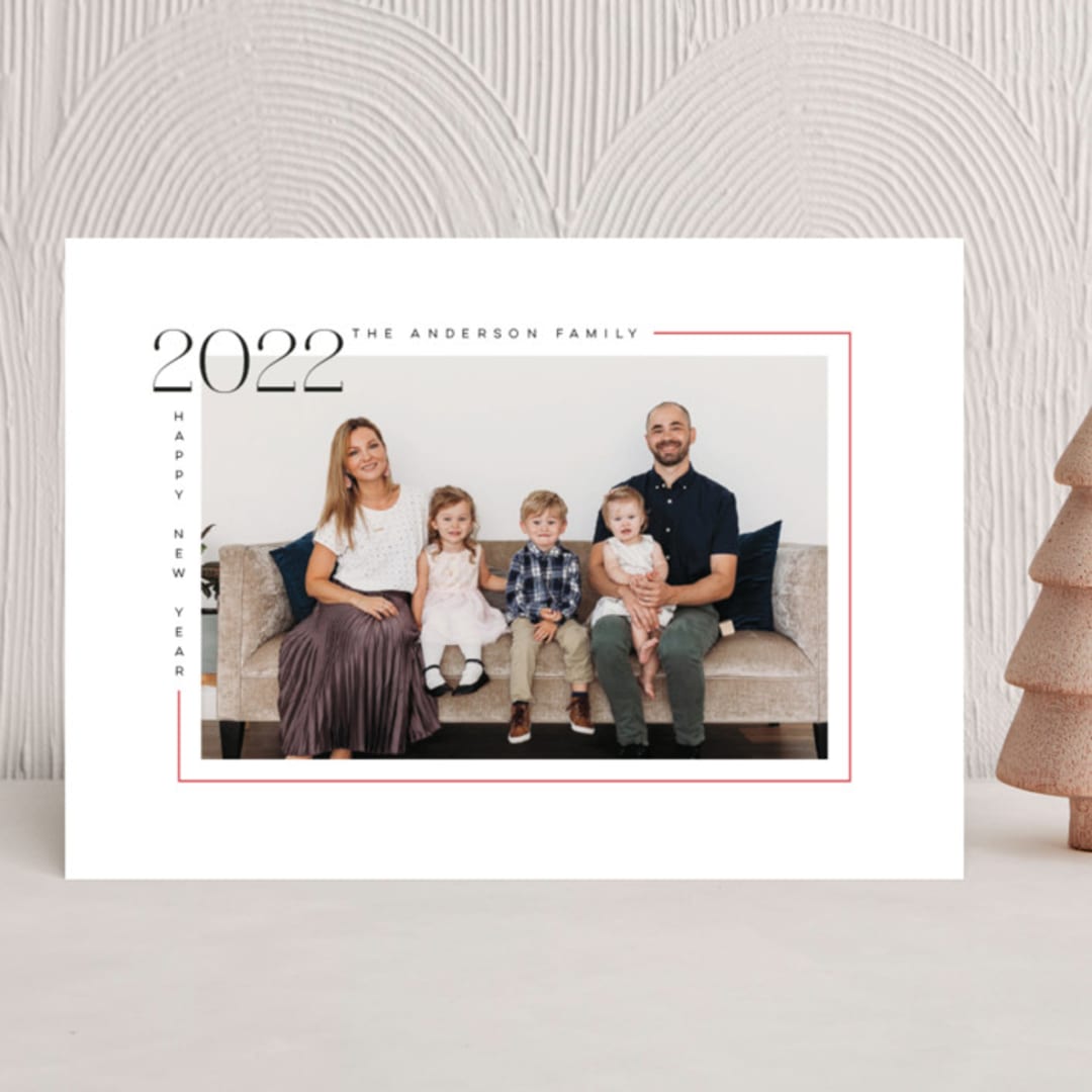 "Aesthetic New Year" - Holiday Cards in Scarlet by MC Designs - Front