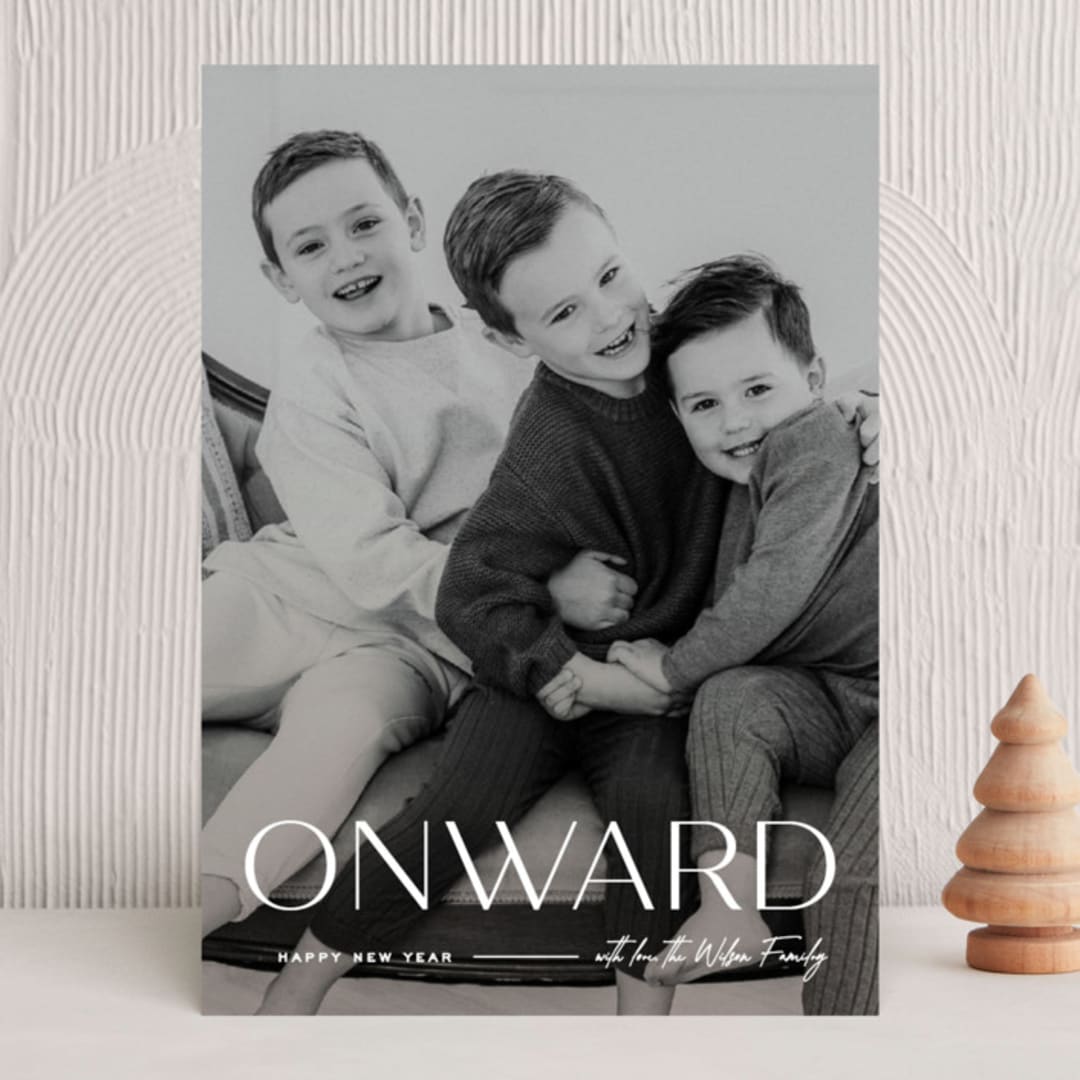 "Onward" - Holiday Cards in Icing by Owl and Toad - Front