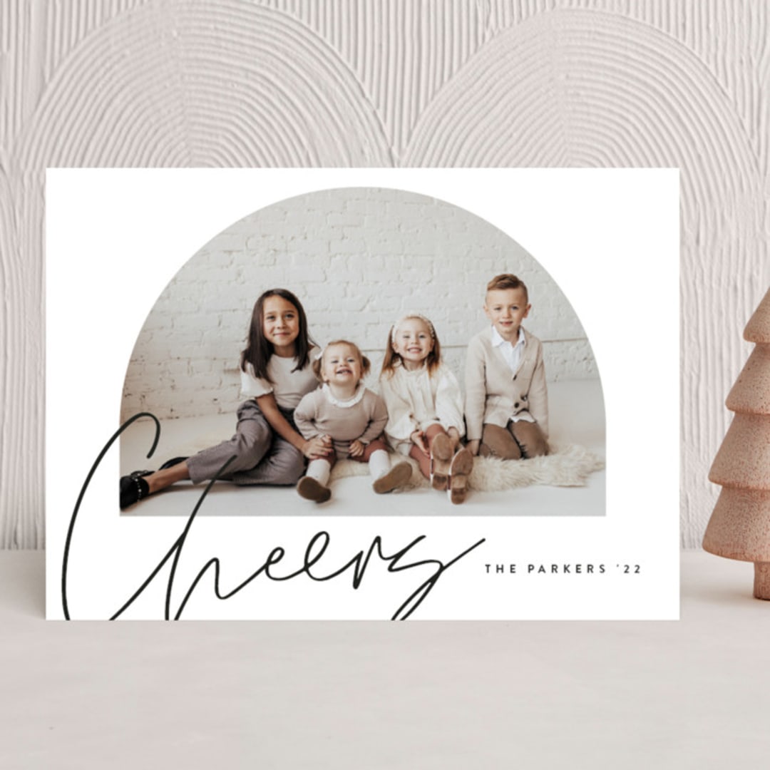 "Arched Cheers" - Holiday Cards in Snowflakes by Jessica Corliss - Front