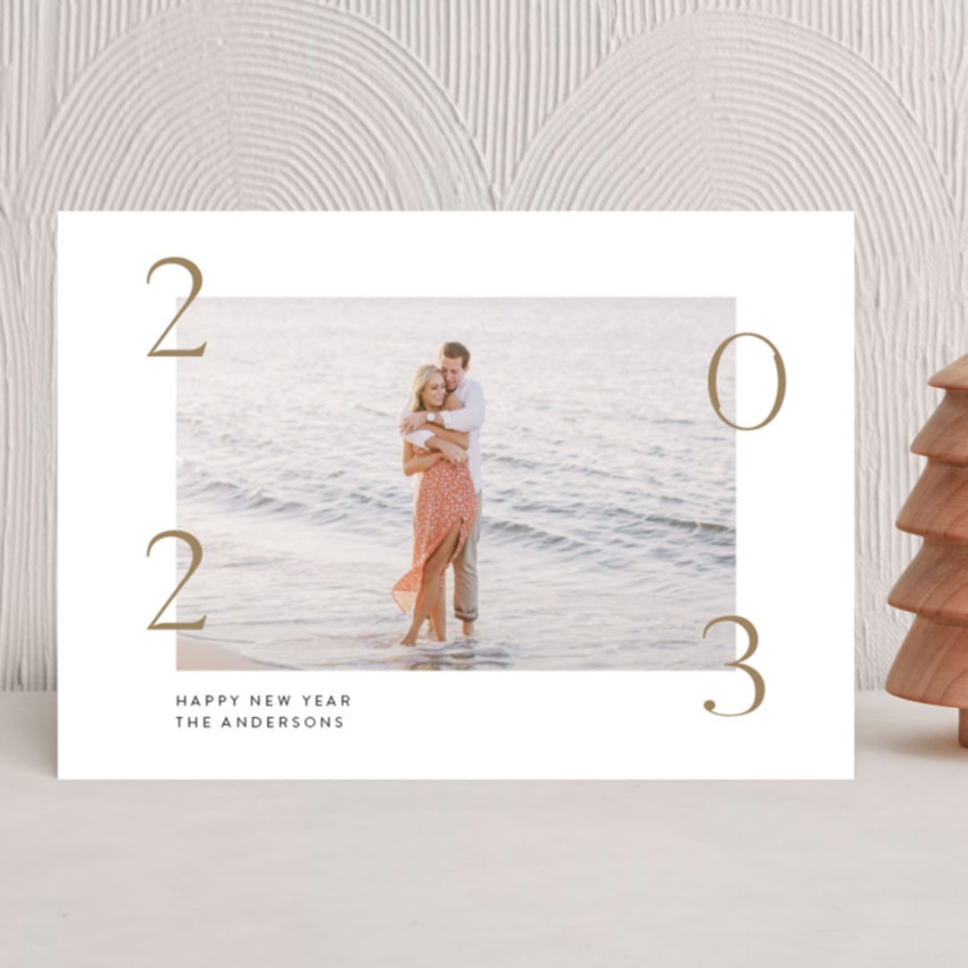 "Golden Year" - Holiday Cards in Frost by Cass Loh - Front