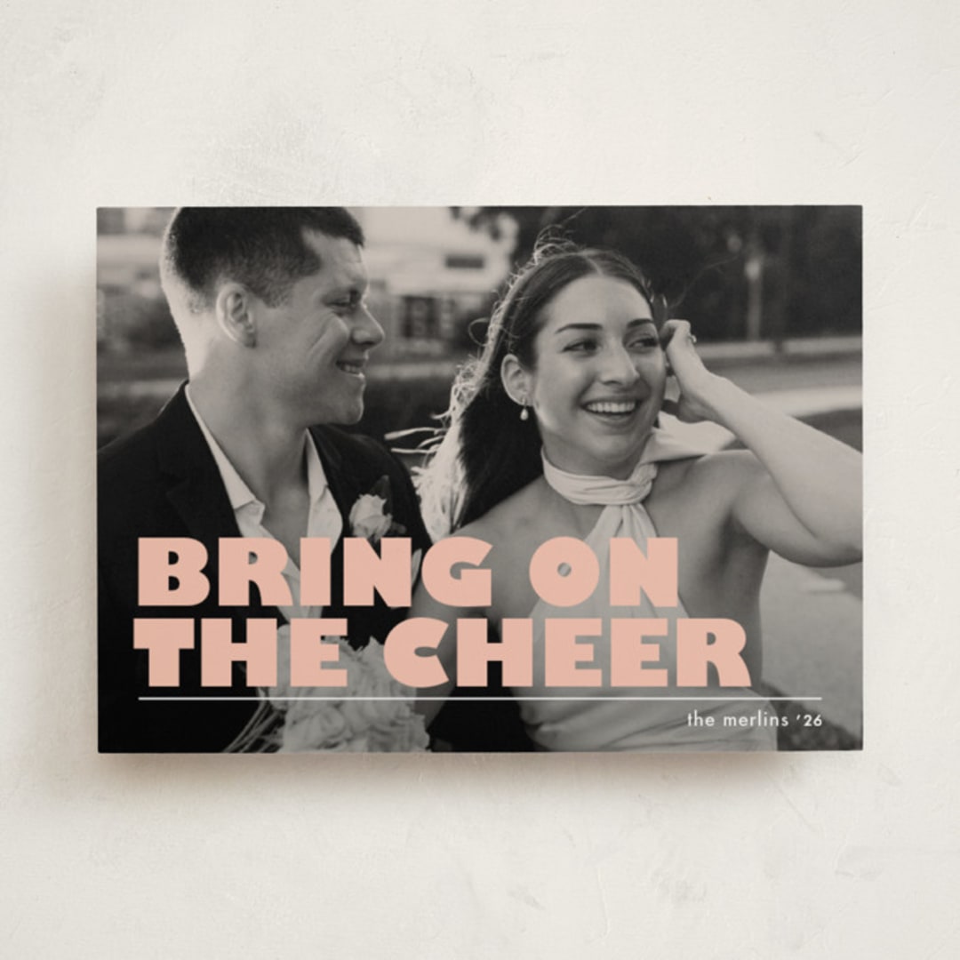 "Bring on the cheer" - Holiday Cards in Creamsicle by Snow and Ivy - Front