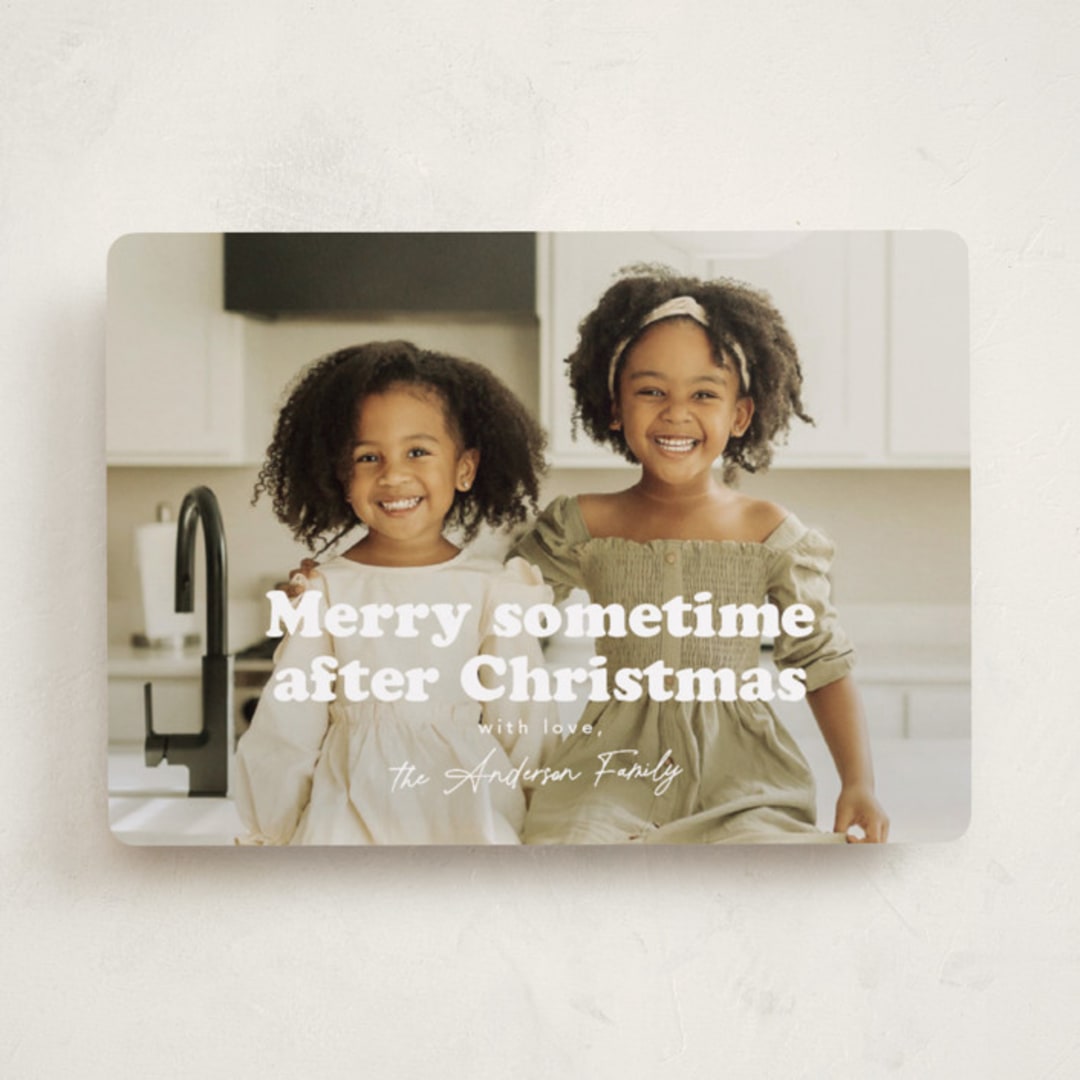 "Sometime" - Holiday Cards in Snowflake by Hudson meet Rose - Front