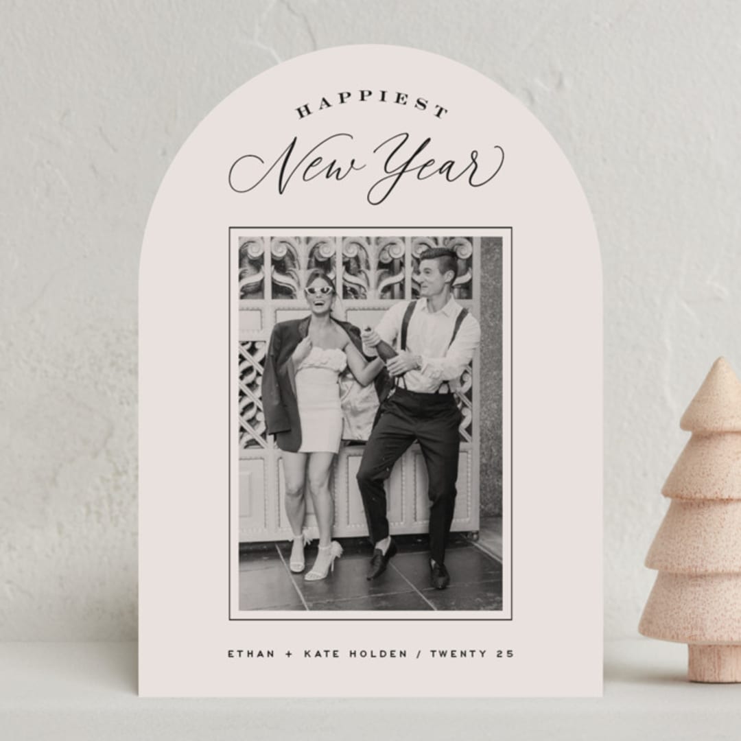 "Chic New Year" - Holiday Cards in Ecru by Hooray Creative - Front