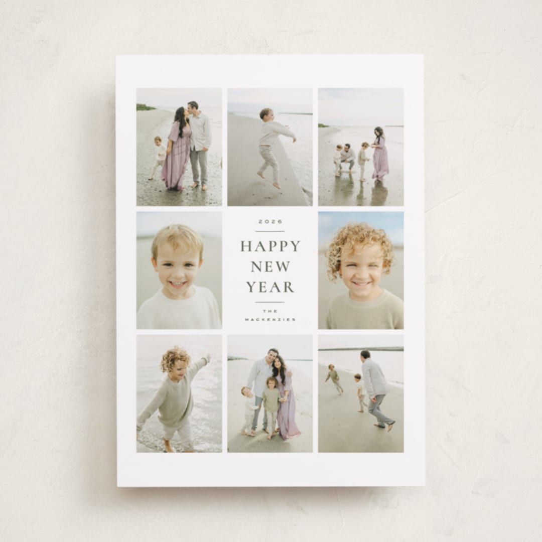 "Stone" - Holiday Cards in Eucalyptus by Wildfield Paper Co - Front