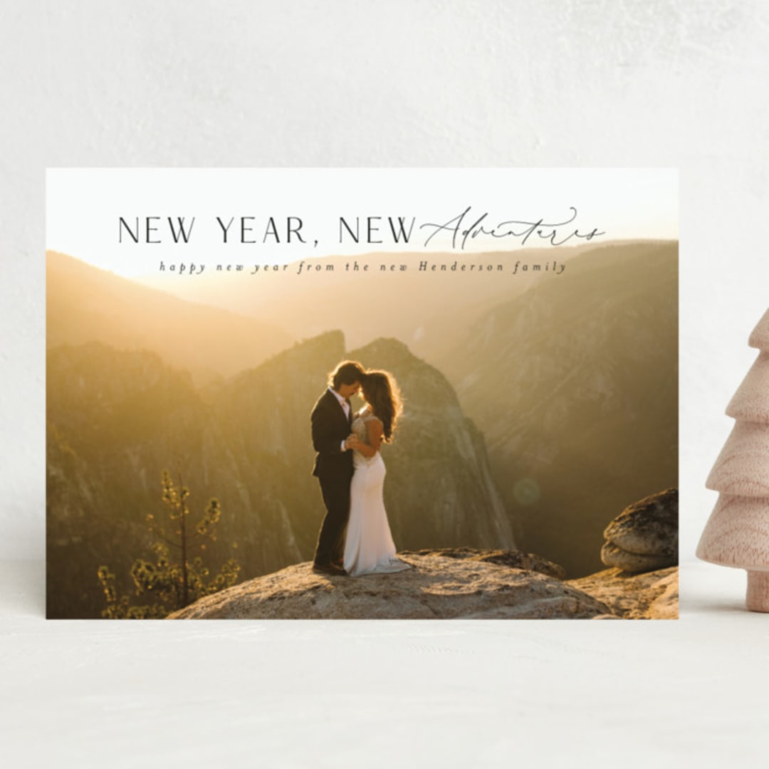 "Cliffside" - Holiday Cards in Coal by Ashlee Townsend - Front